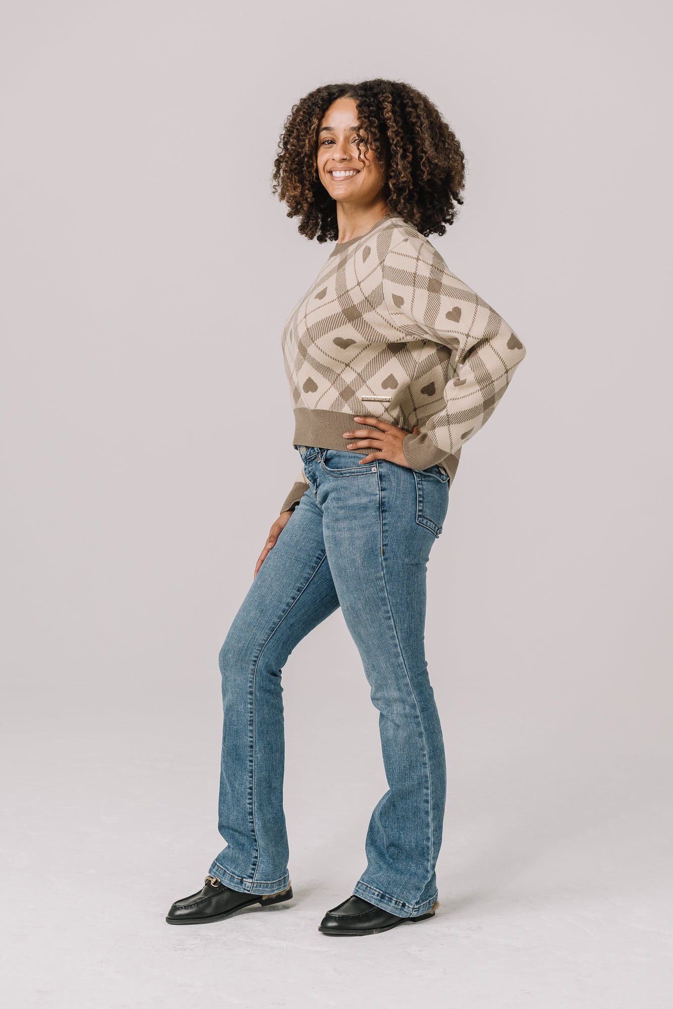 Beloved Plaid Women's Crop Sweater