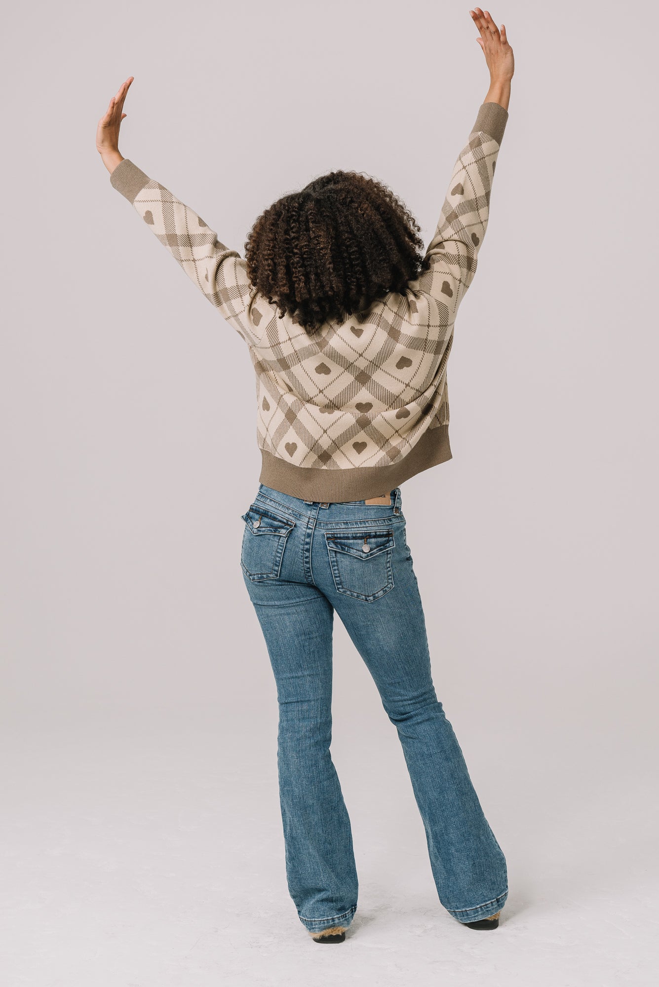 Beloved Plaid Women's Crop Sweater | Gray