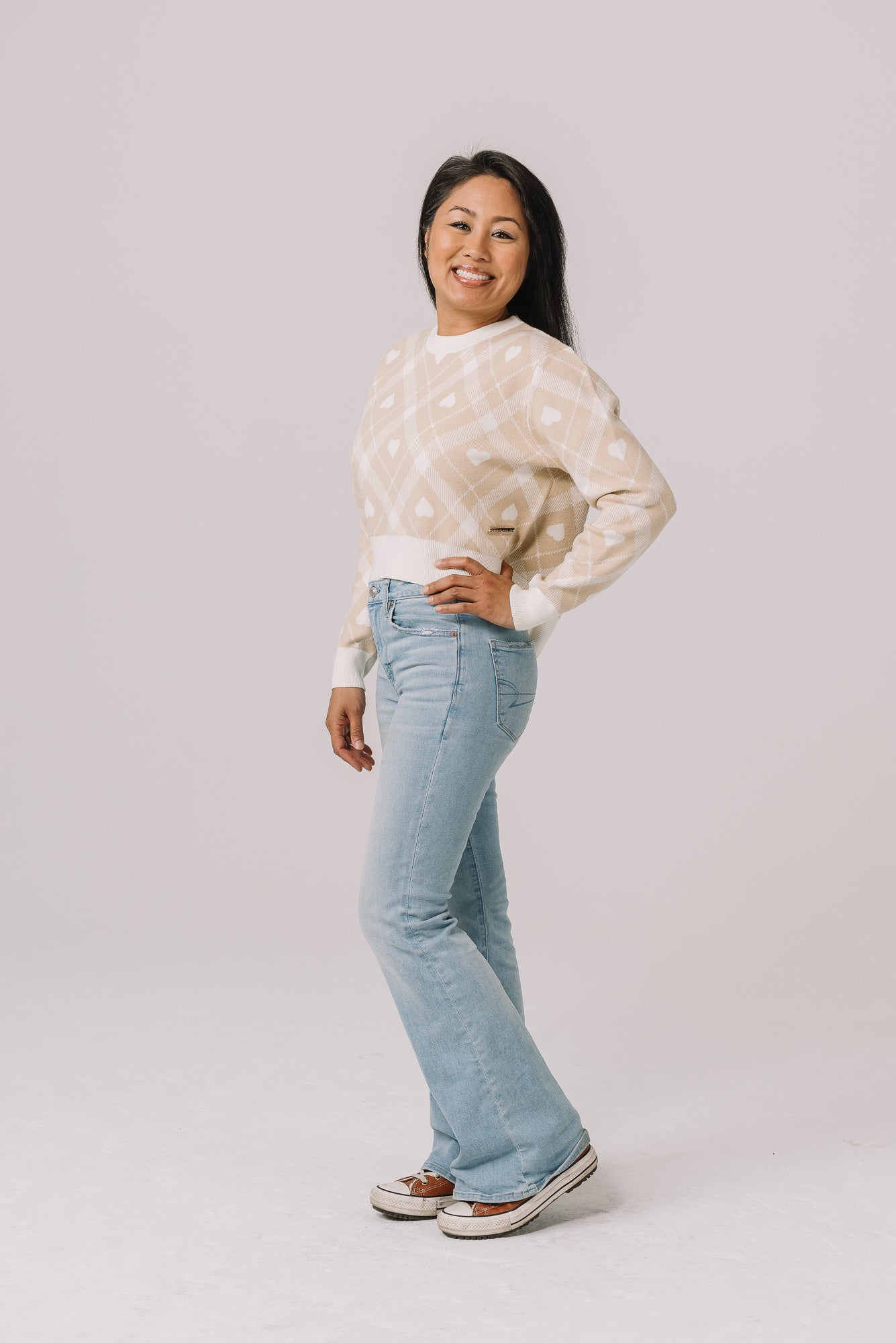 Beloved Plaid Women's Crop Sweater