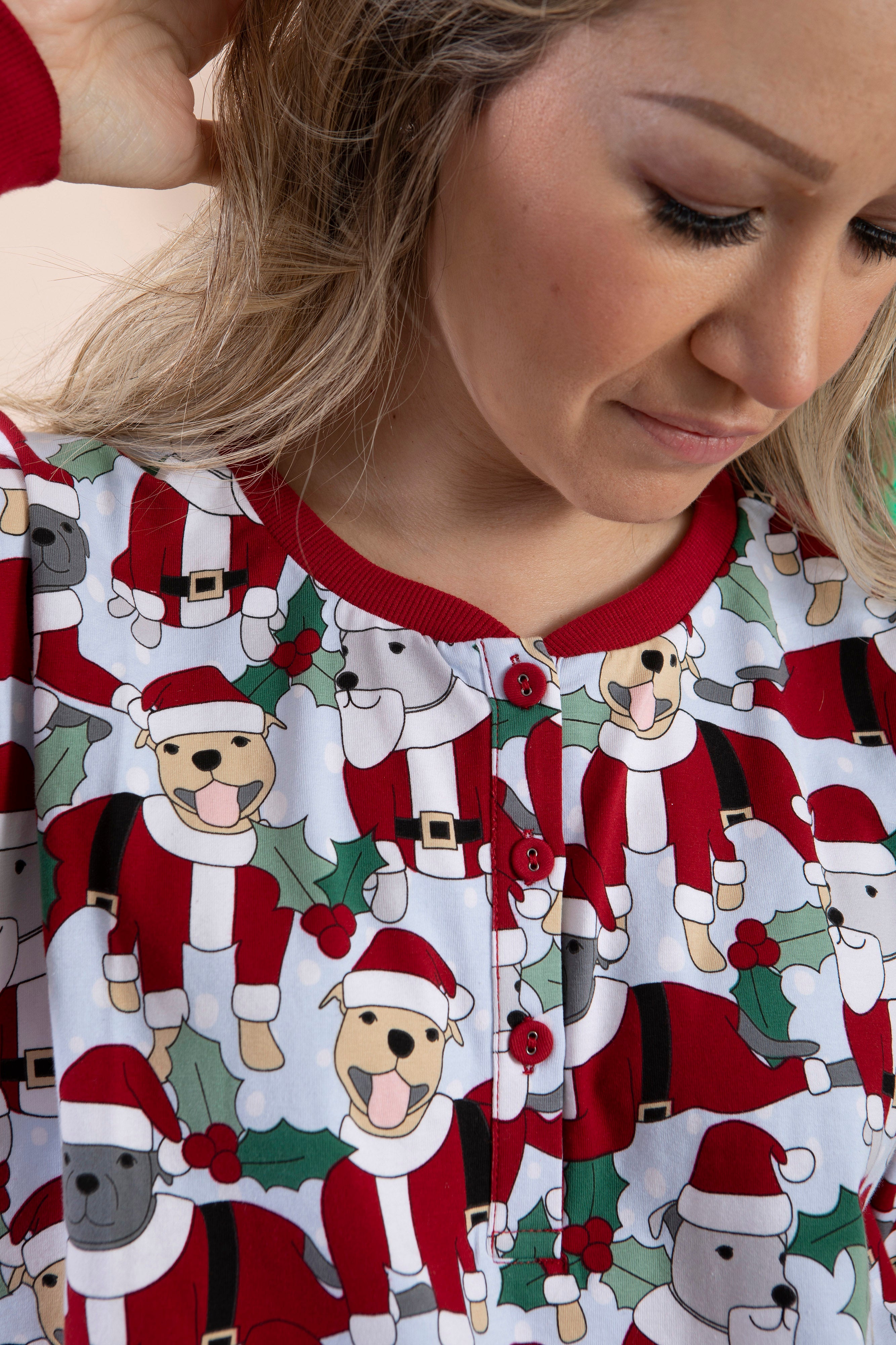 Women's Long Christmas PJs | Santa Paws