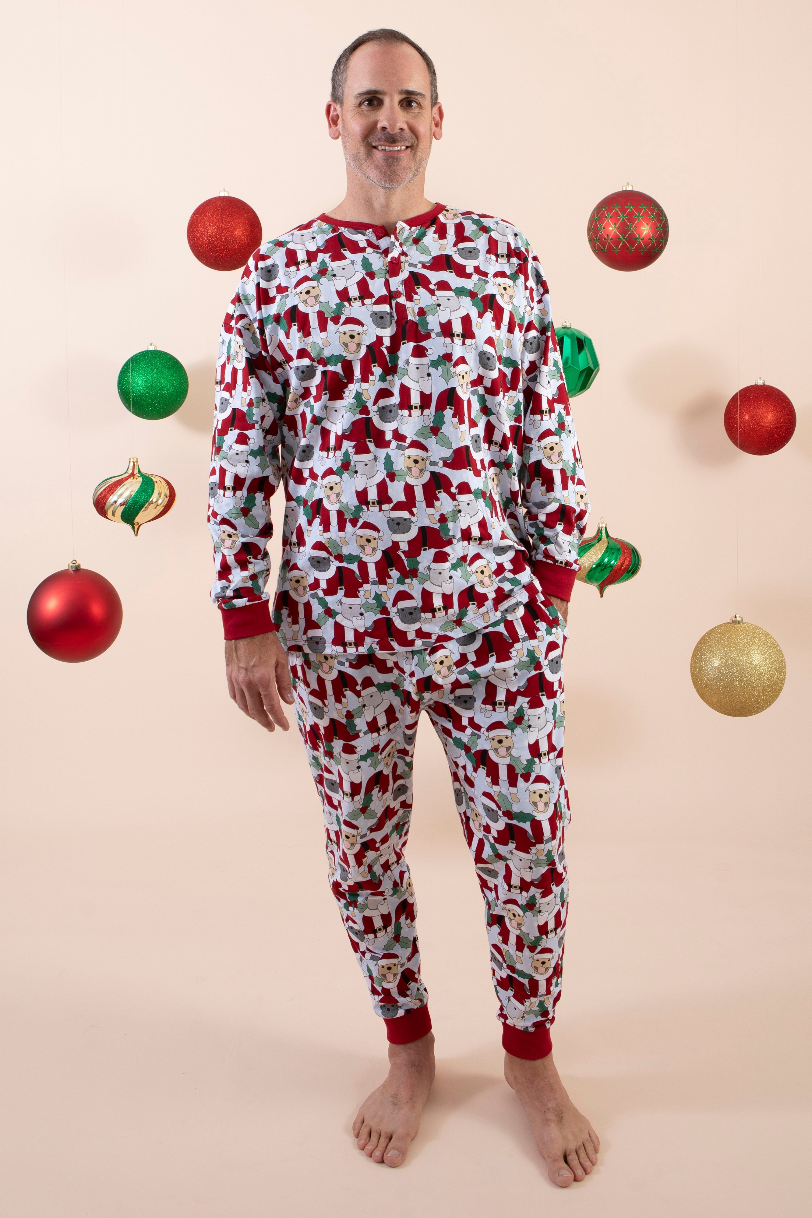 Men's Long Christmas PJs | Santa Paws