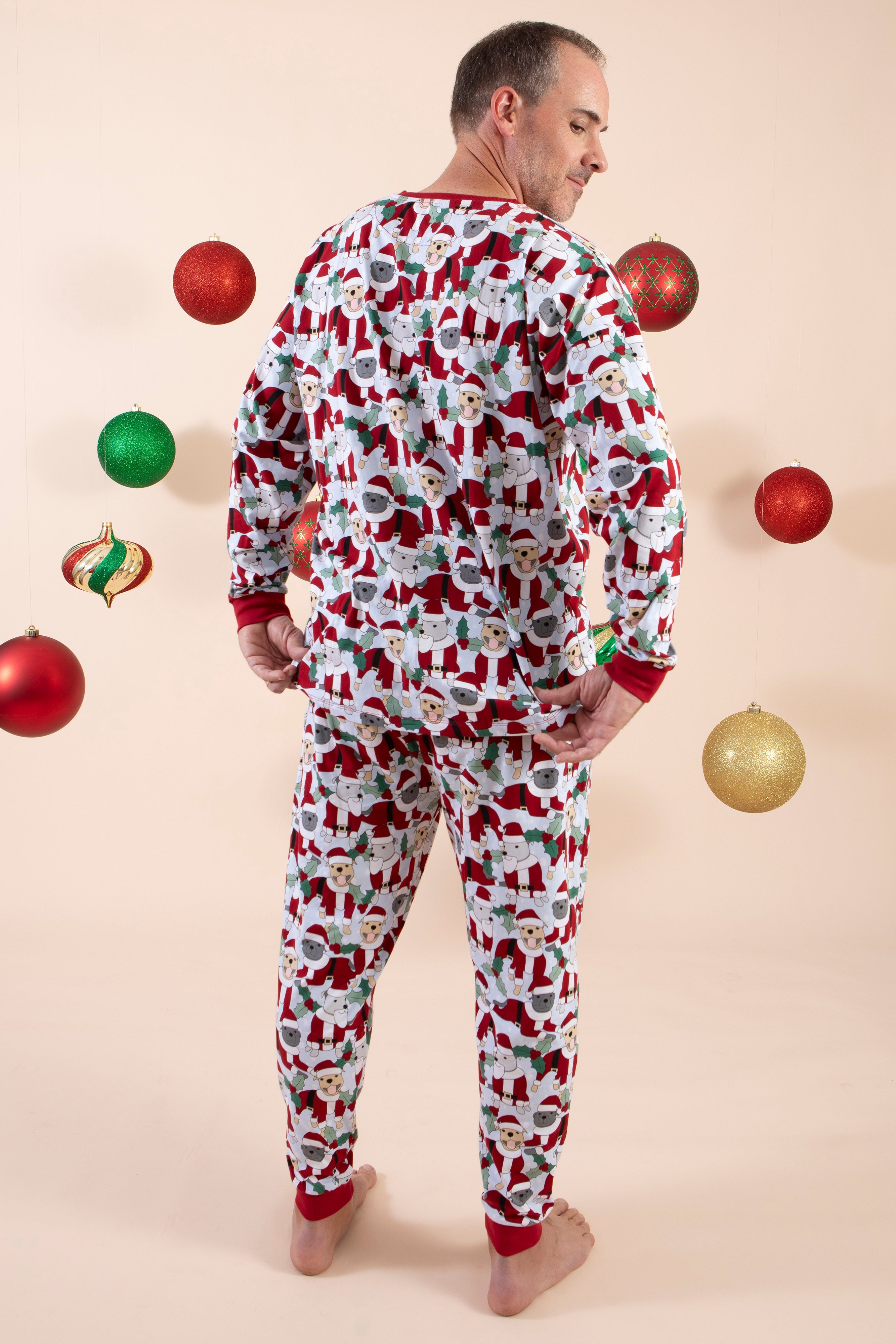 Men's Long Christmas PJs | Santa Paws
