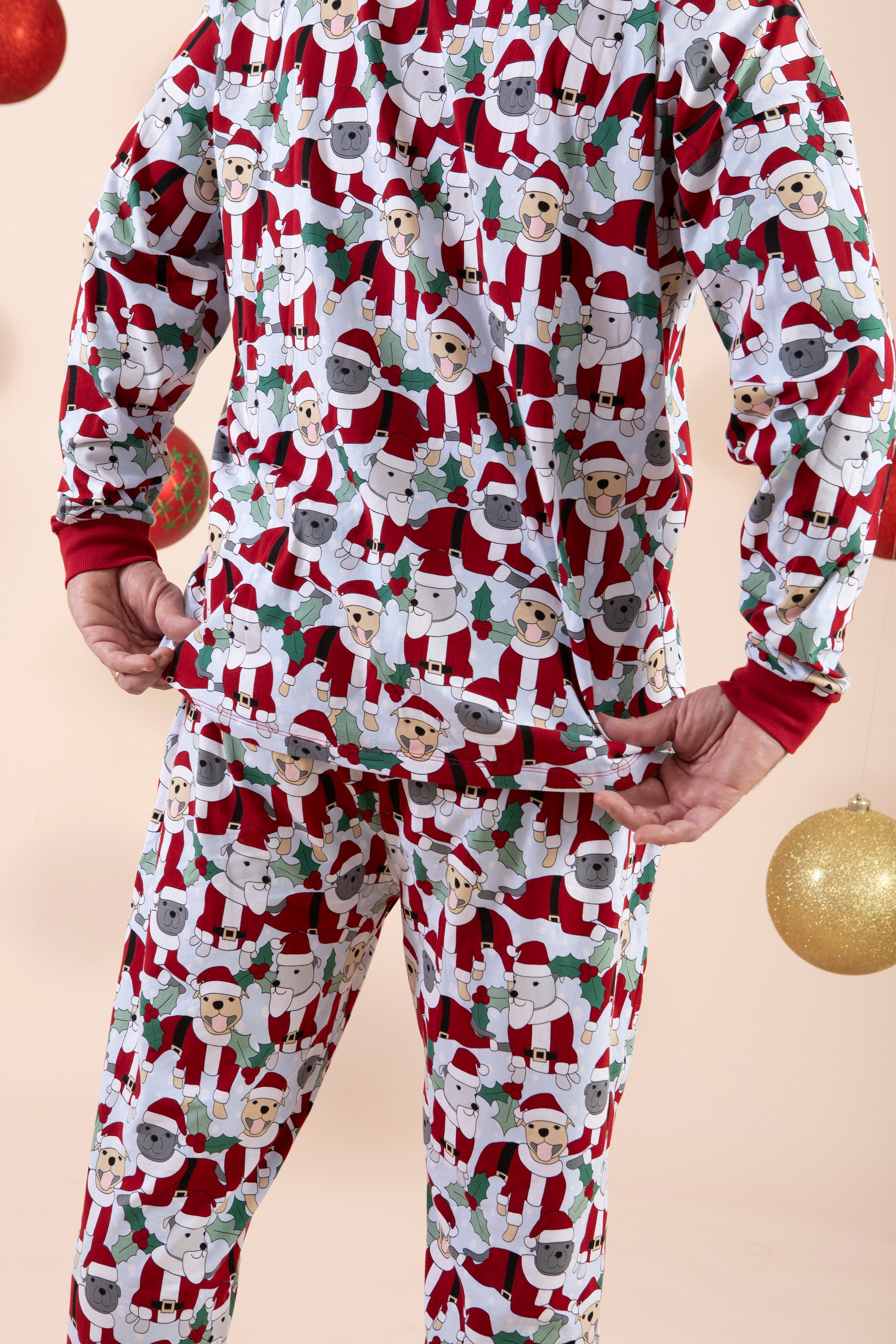 Men's Long Christmas PJs | Santa Paws