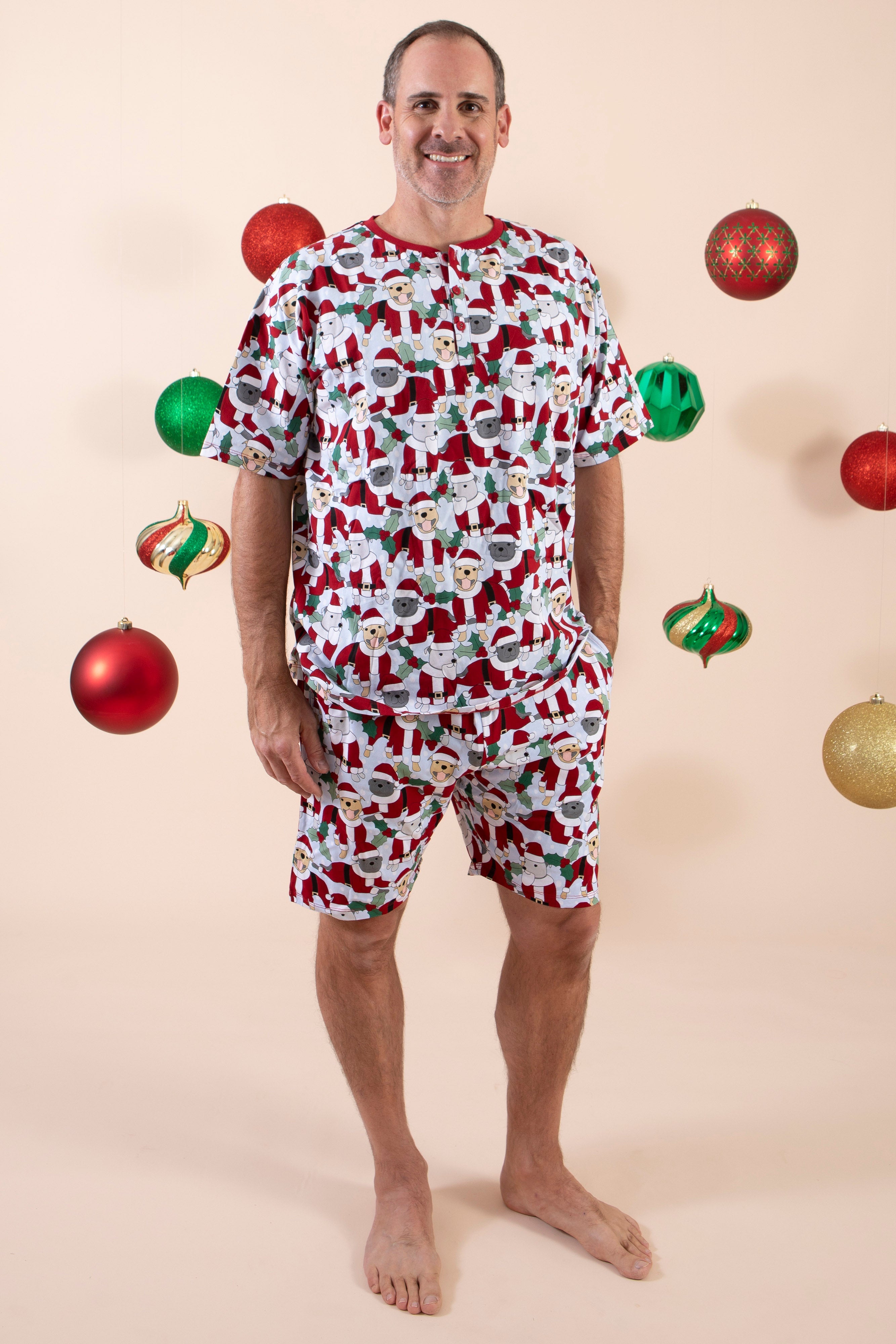 Men's Short Christmas PJs | Santa Paws