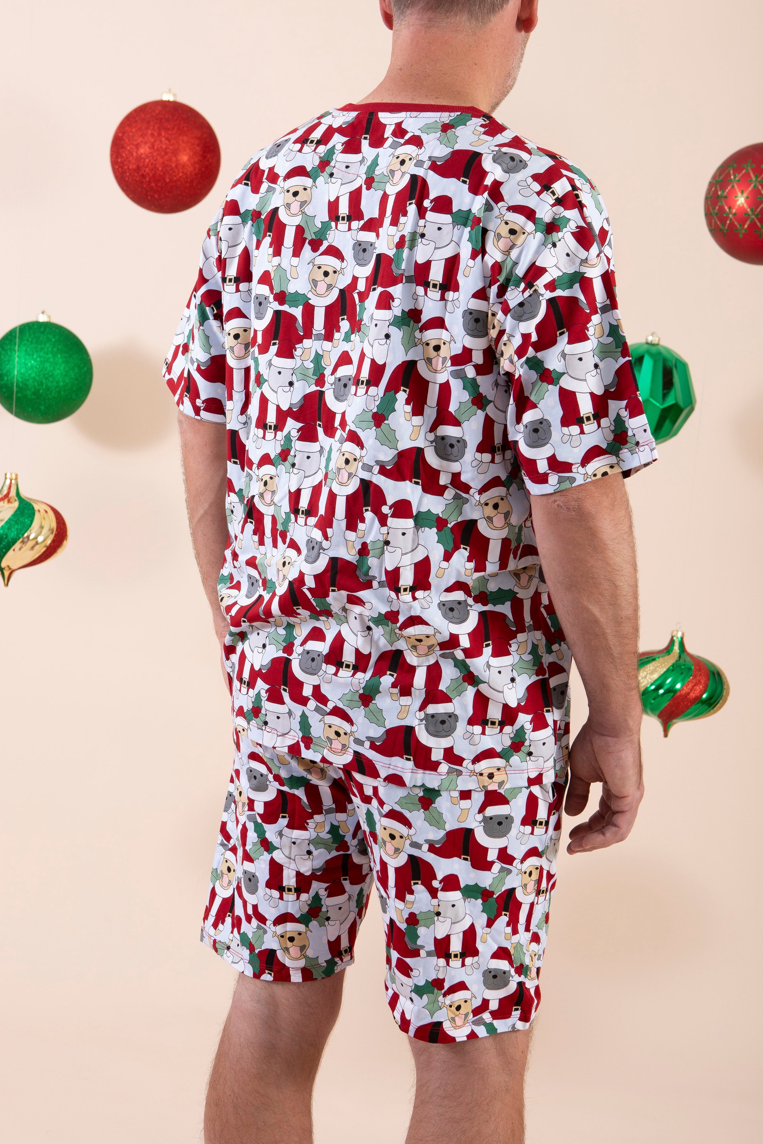 Men's Short Christmas PJs | Santa Paws