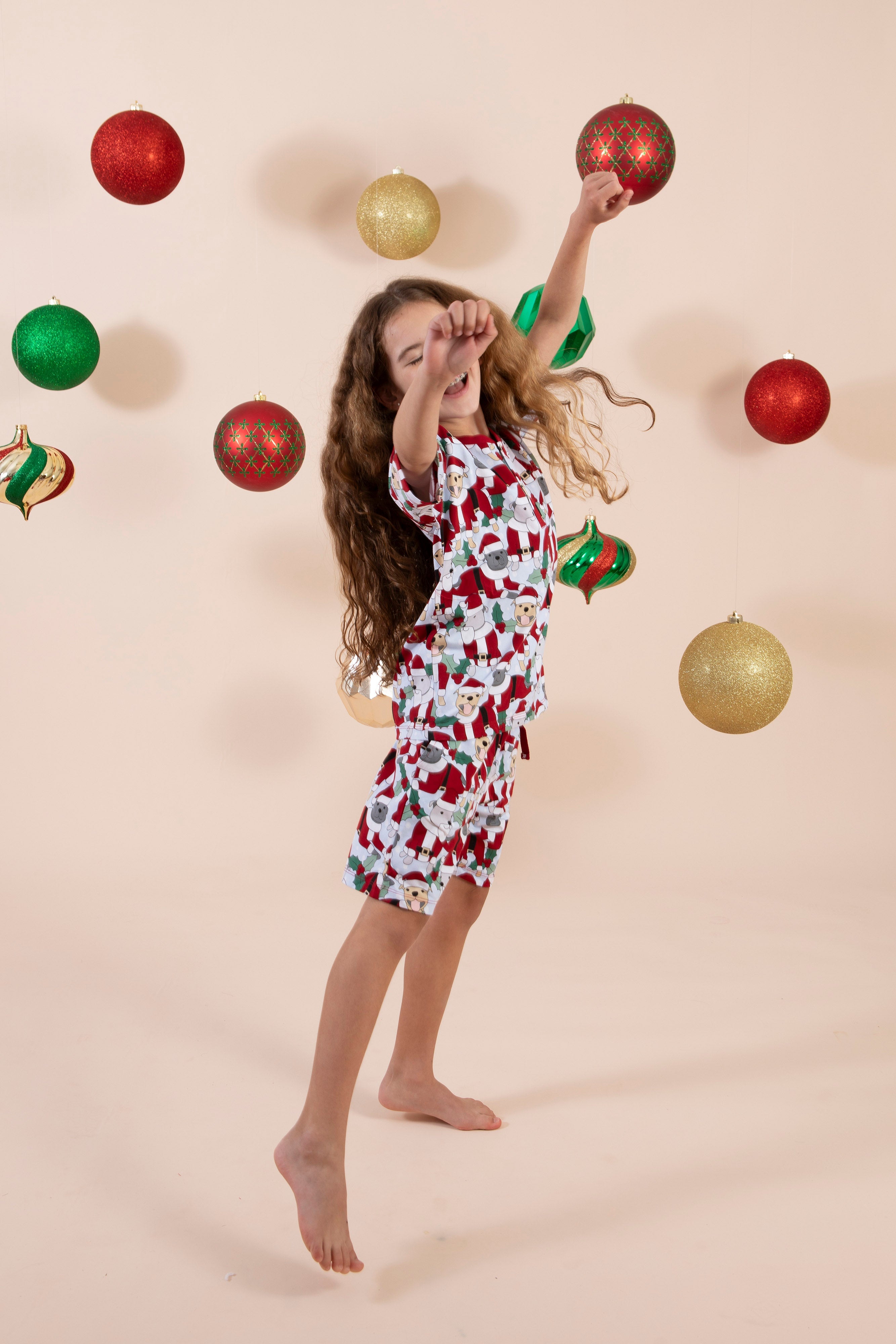 Kid's Short Christmas PJs | Santa Paws