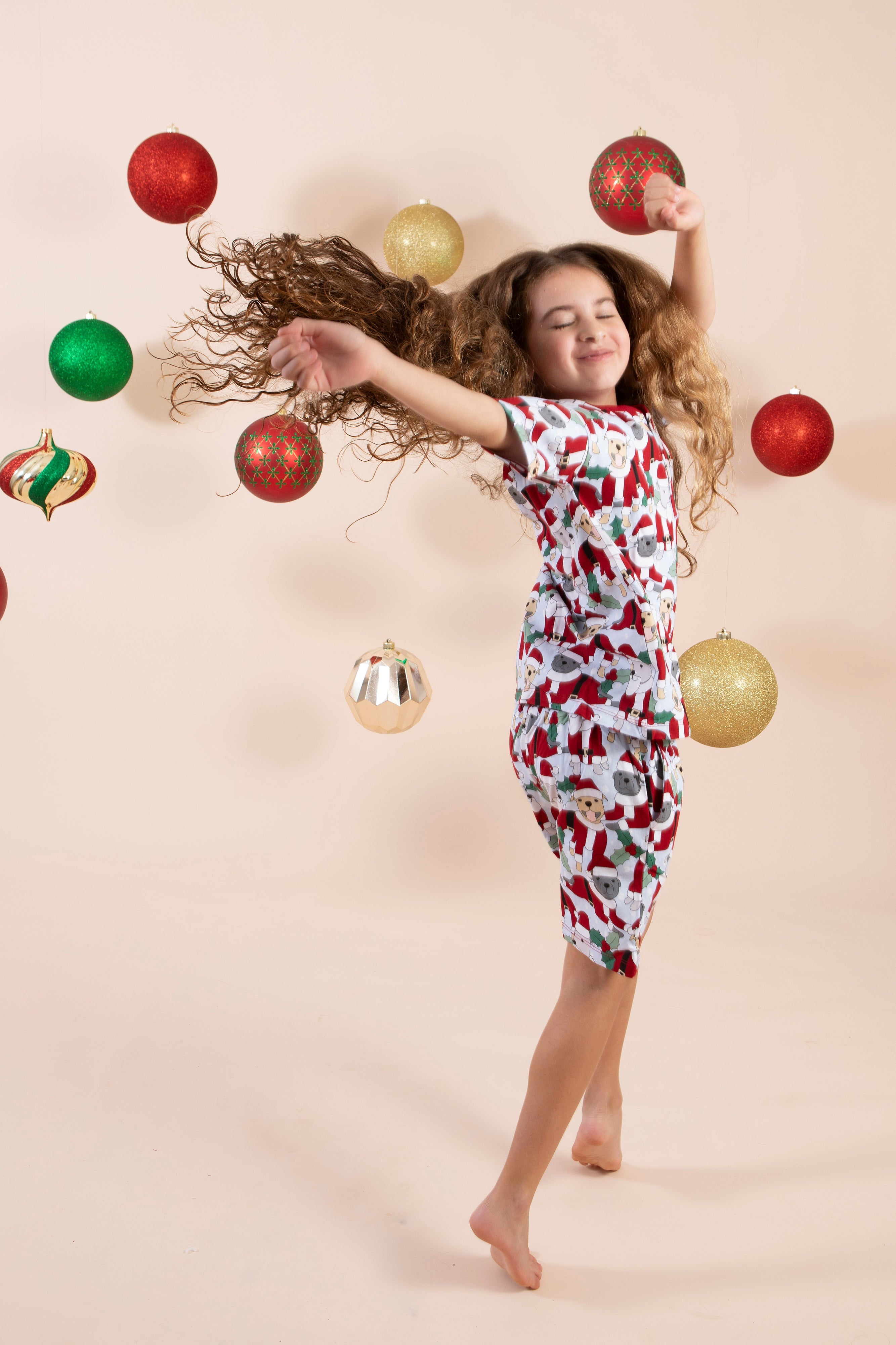 Kid's Short Christmas PJs | Santa Paws