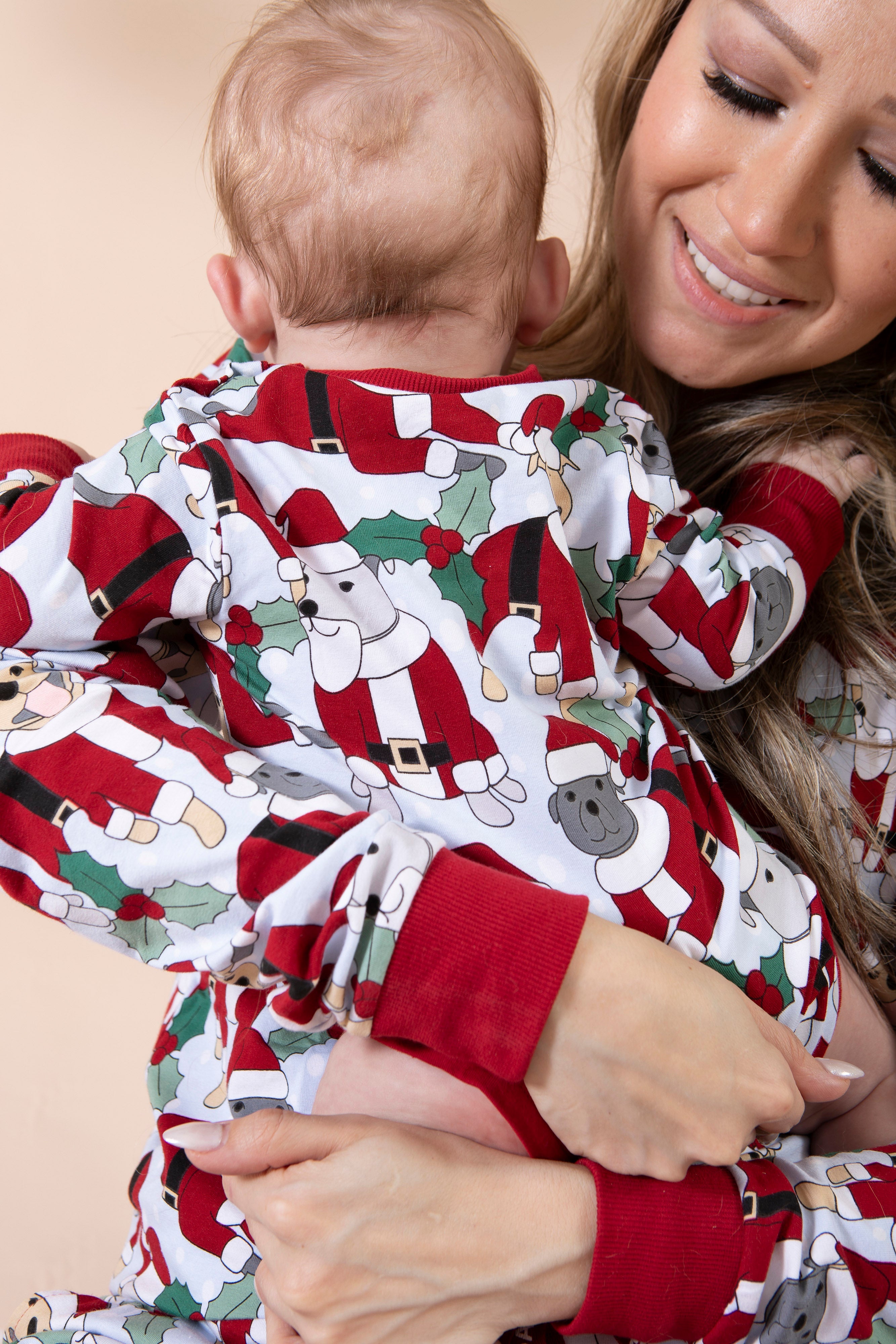 Baby Short Christmas Bodysuit PJs | Santa Paws