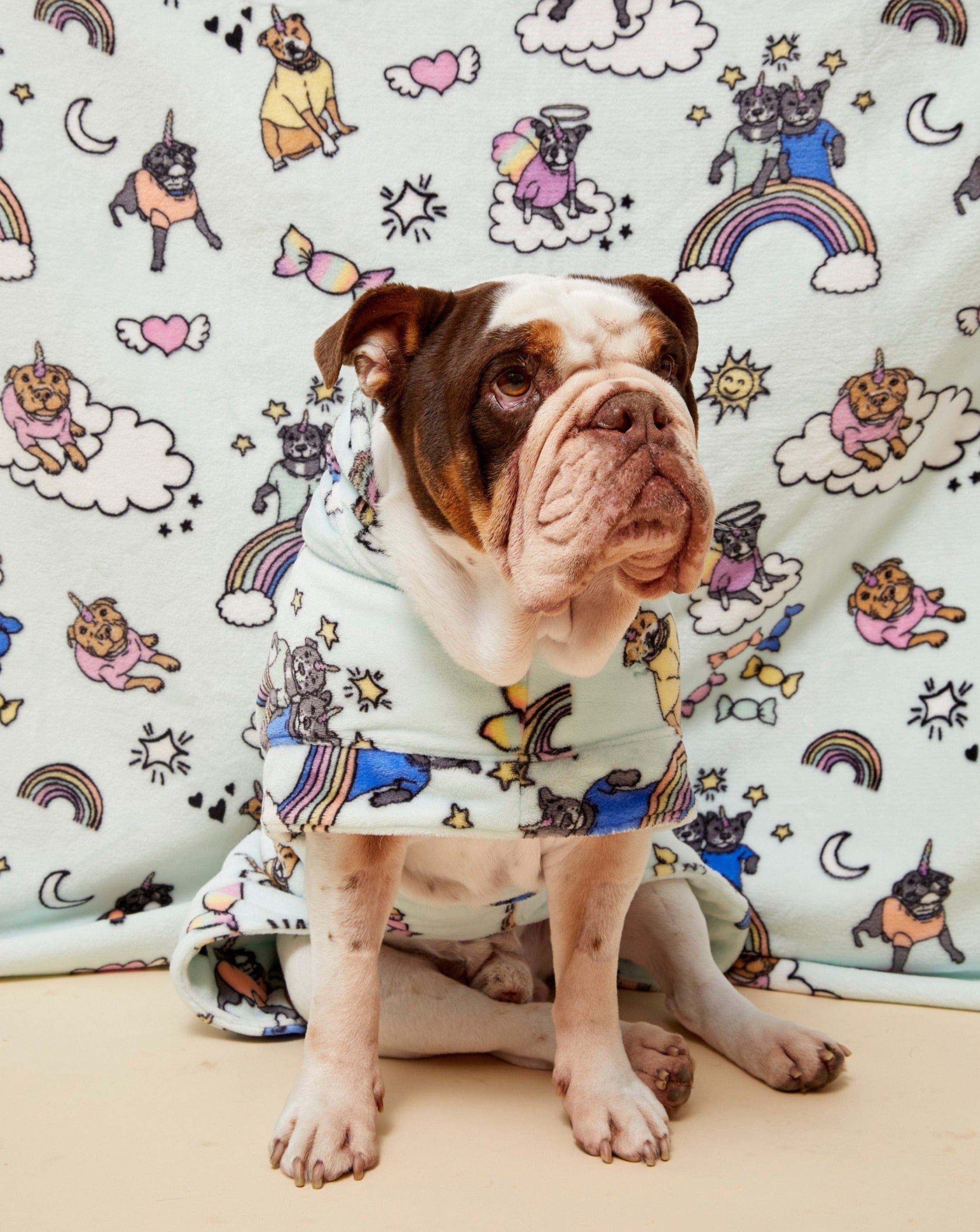 Stafficorn and Rainbows Dog Blanket