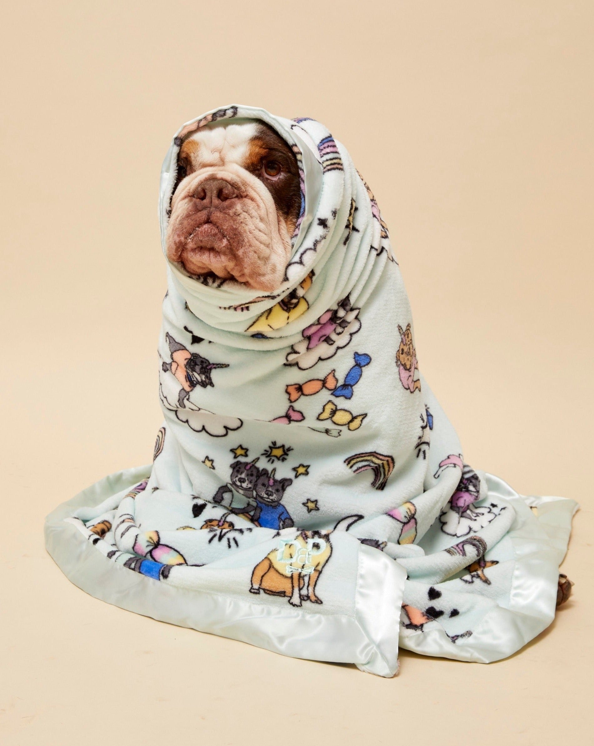 Stafficorn and Rainbows Dog Blanket