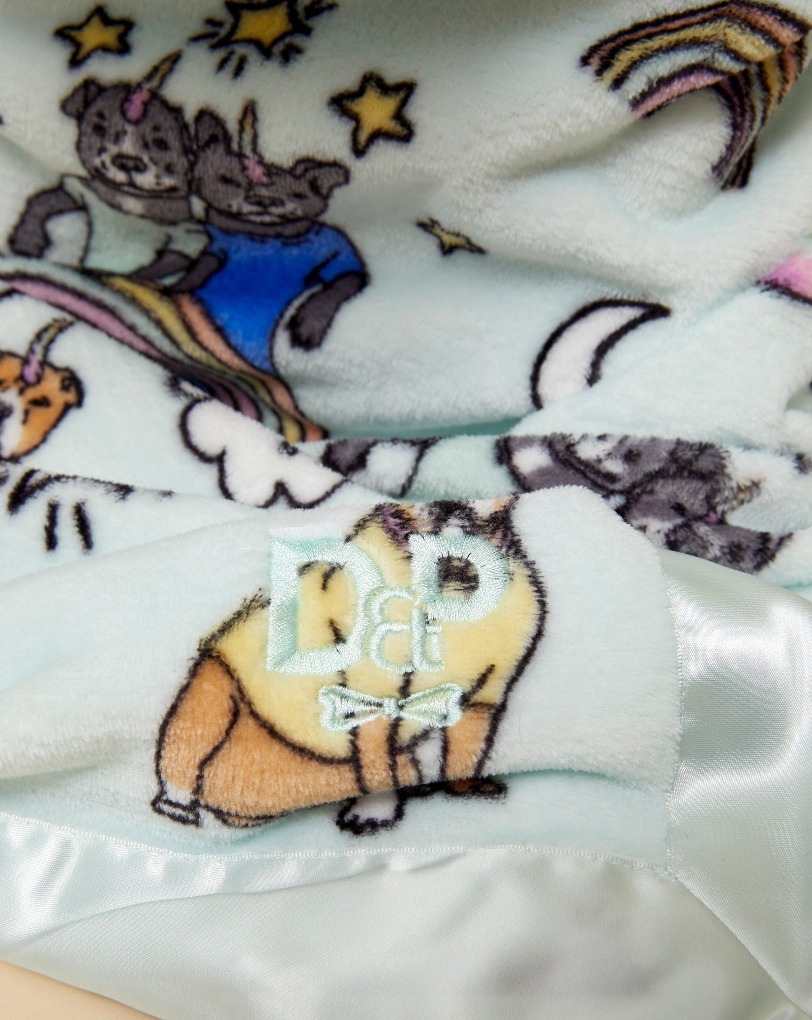 Stafficorn and Rainbows Dog Blanket