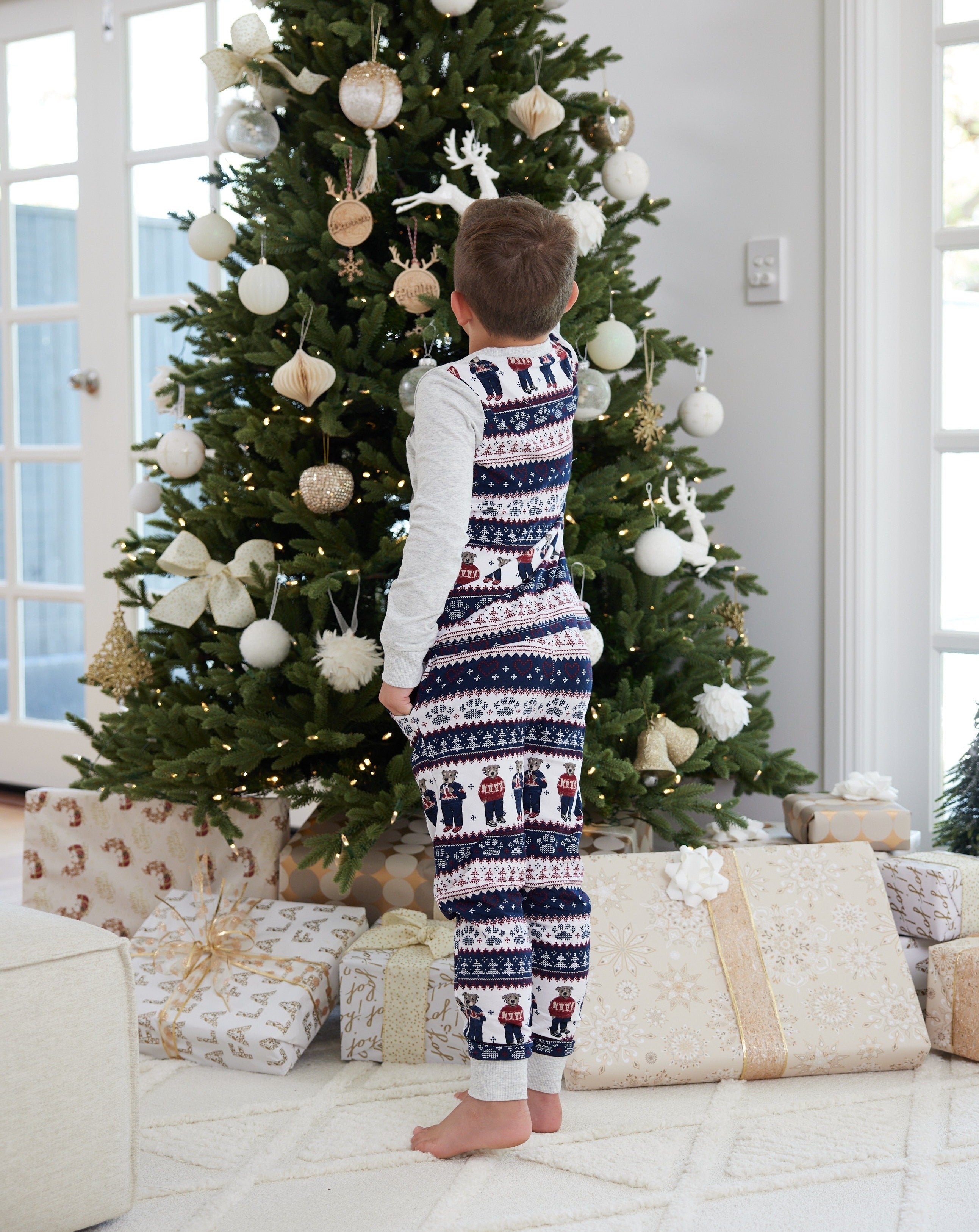 Staffy Bears Kids Long Christmas PJ's