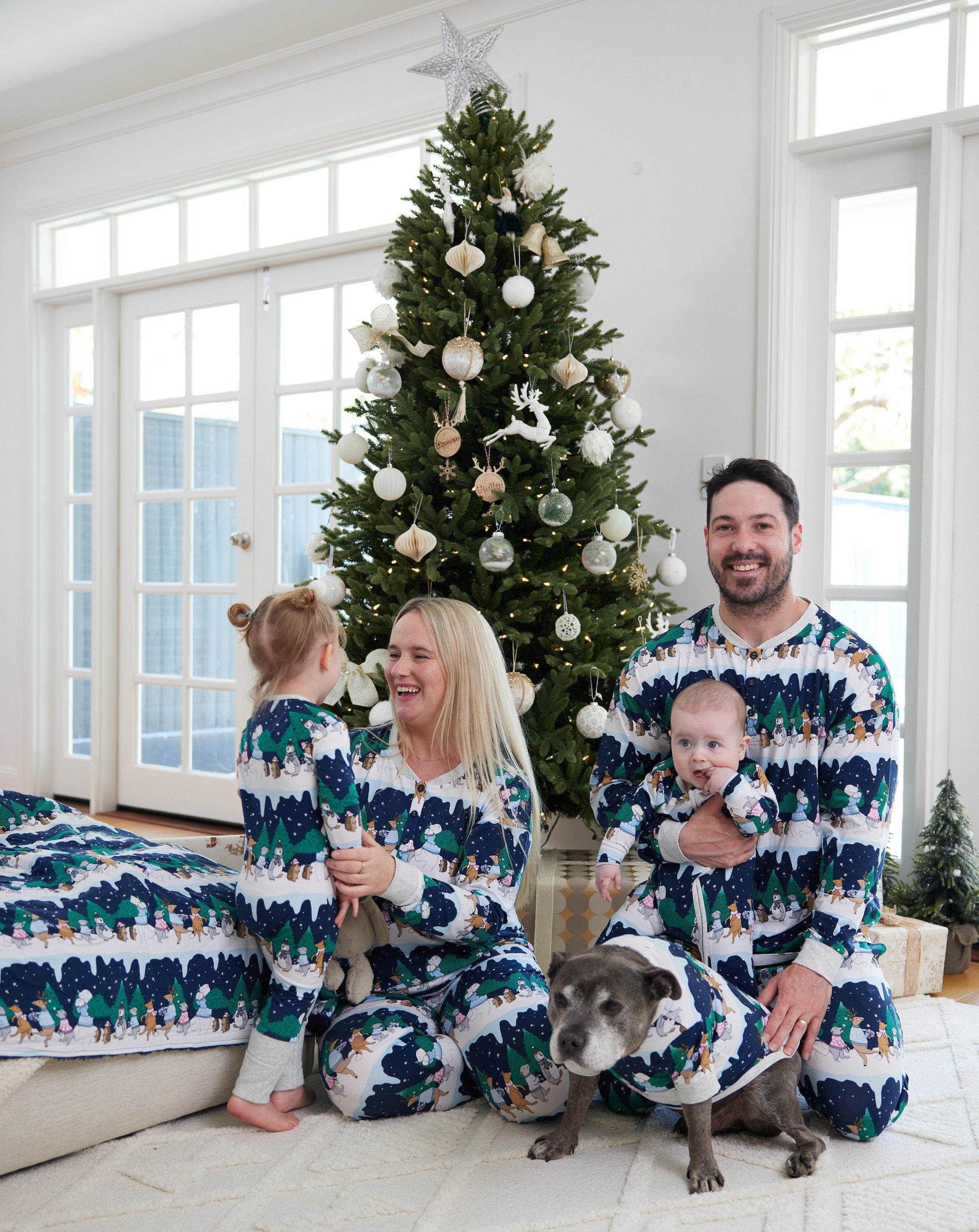 Darren and Phillip match your dog Christmas pyjamas.