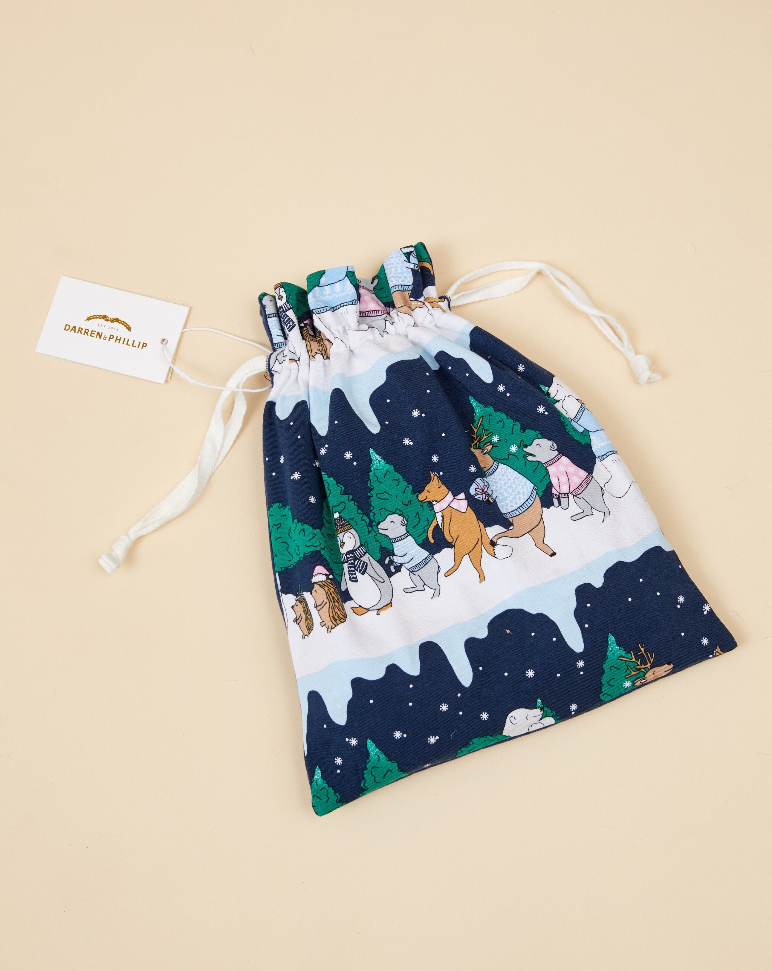 Snow Animals Kids Long Christmas PJ's