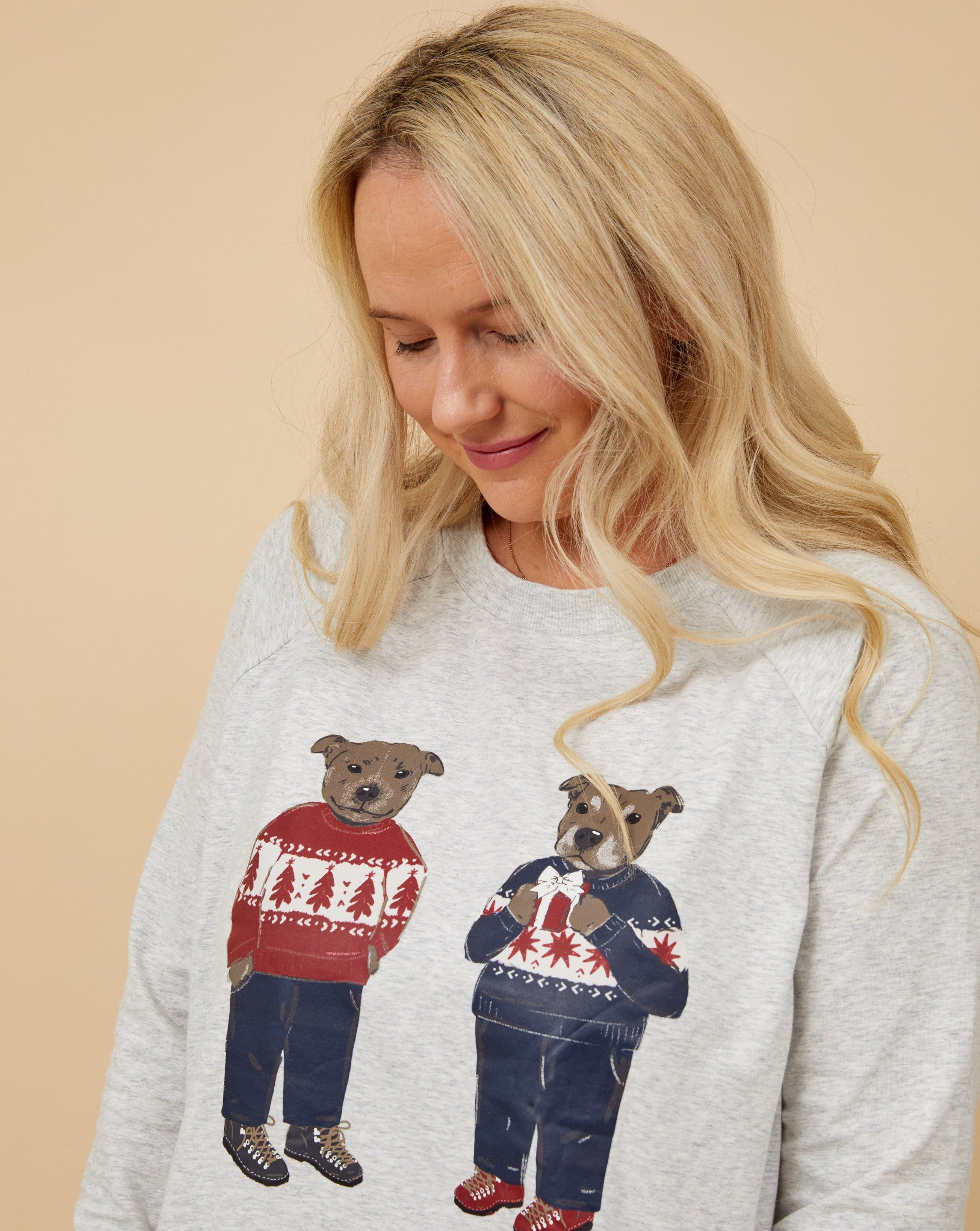 Staffy Bears Womens Long Christmas Pyjamas