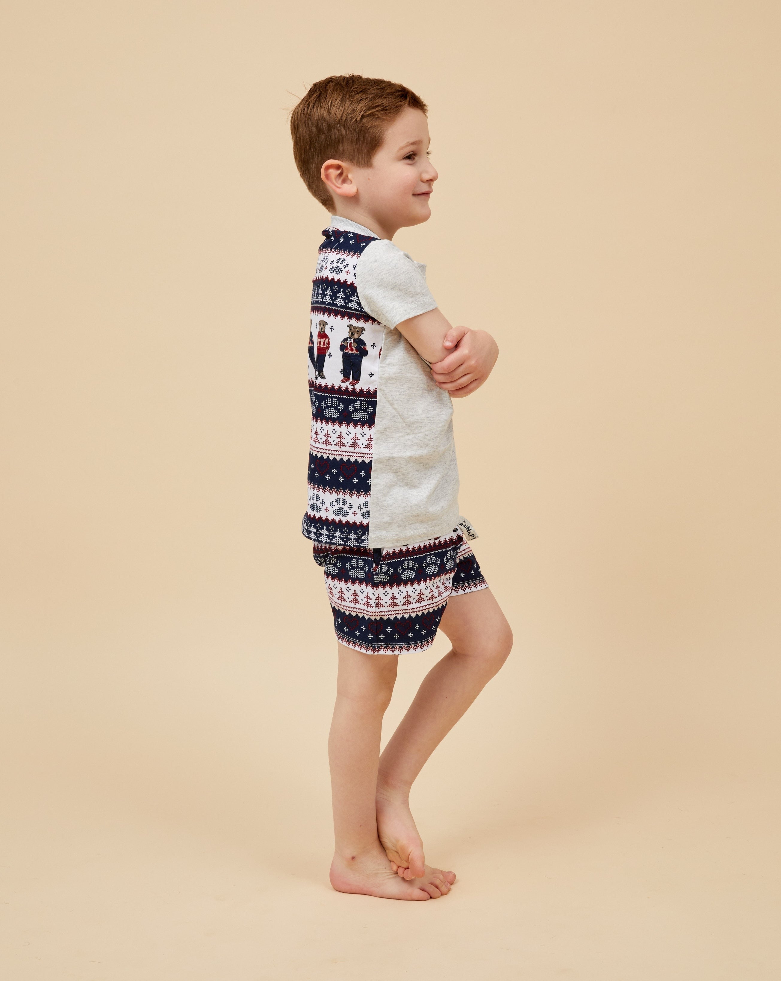 Staffy Bears Kid's Short Christmas PJ's