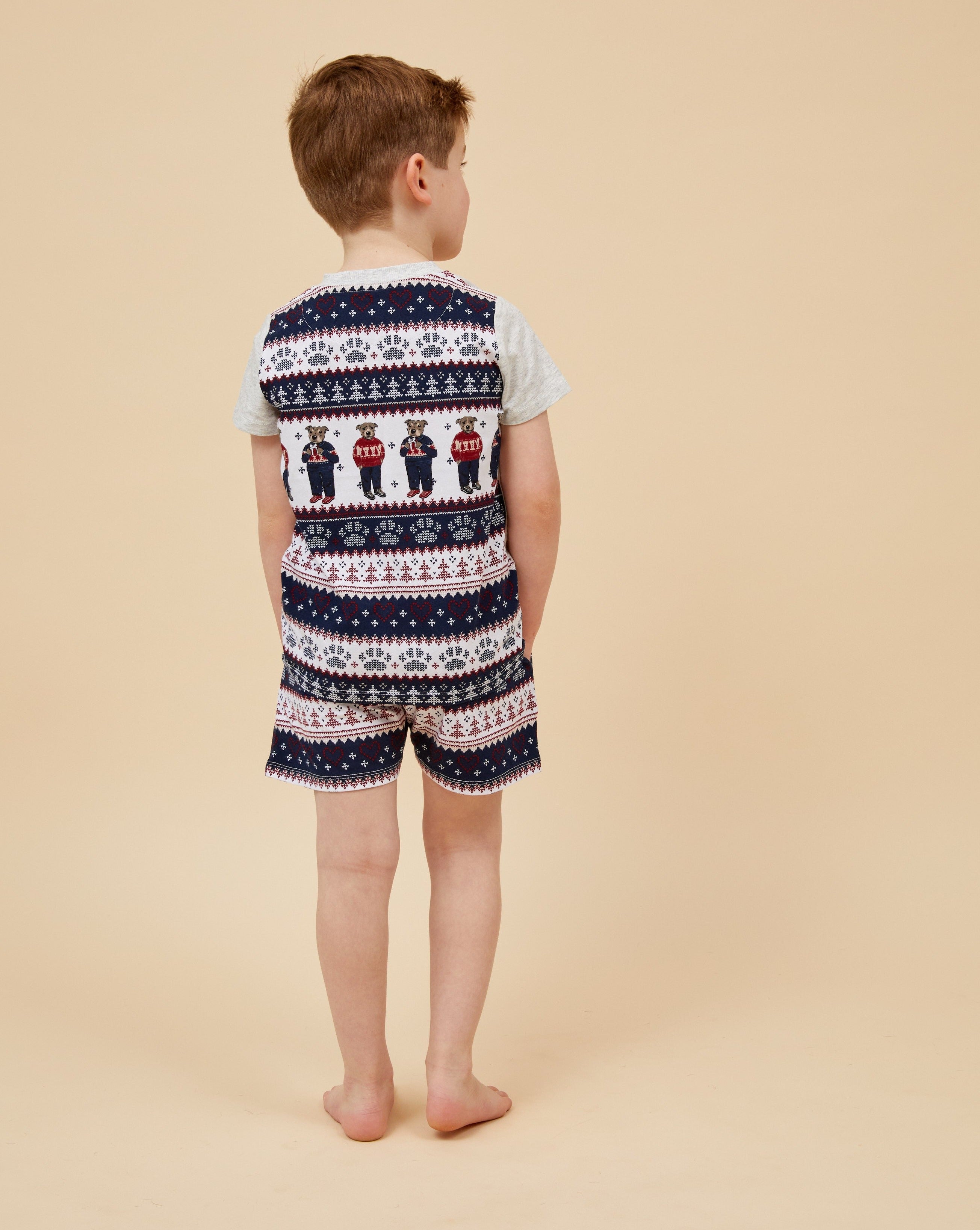 Staffy Bears Kid's Short Christmas PJ's