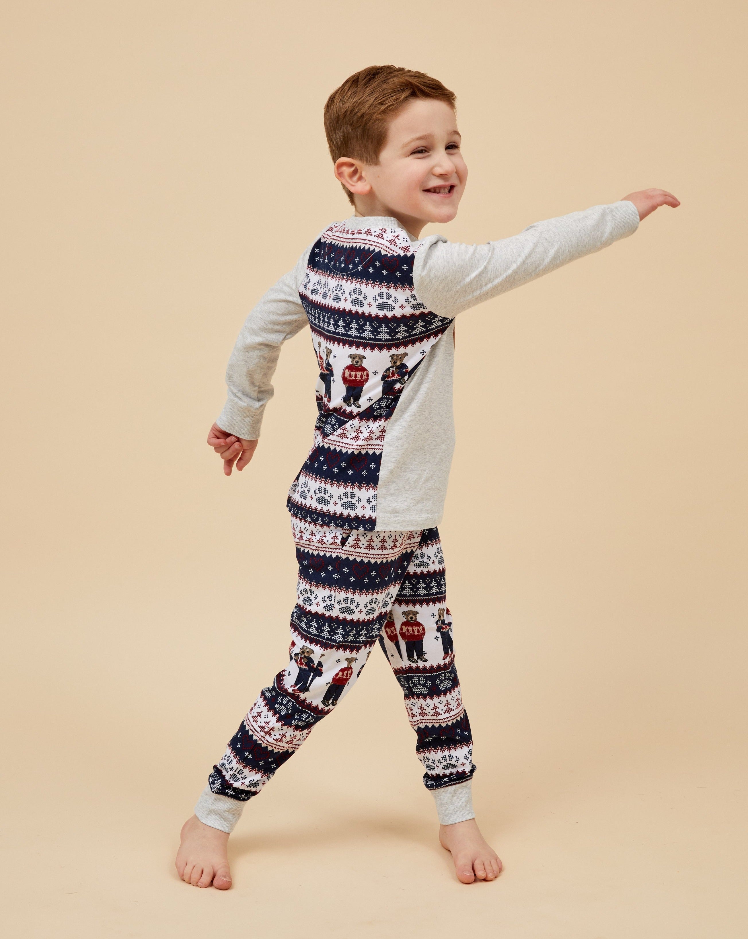 Staffy Bears Kids Long Christmas PJ's