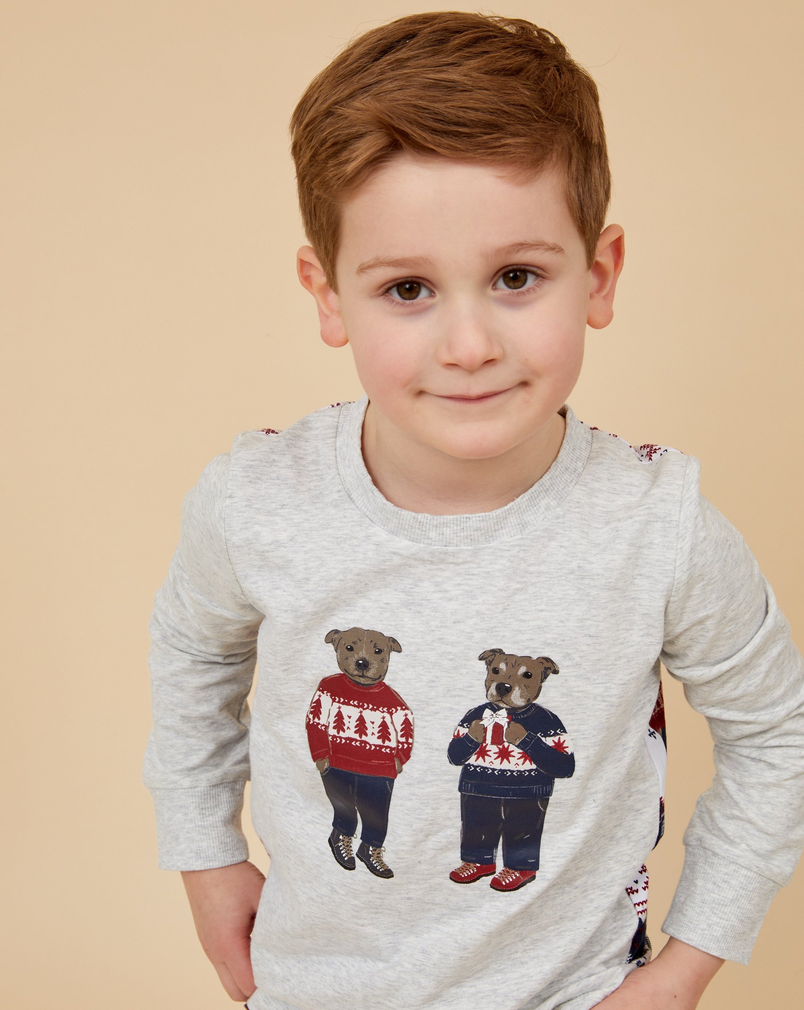Staffy Bears Kids Long Christmas PJ's