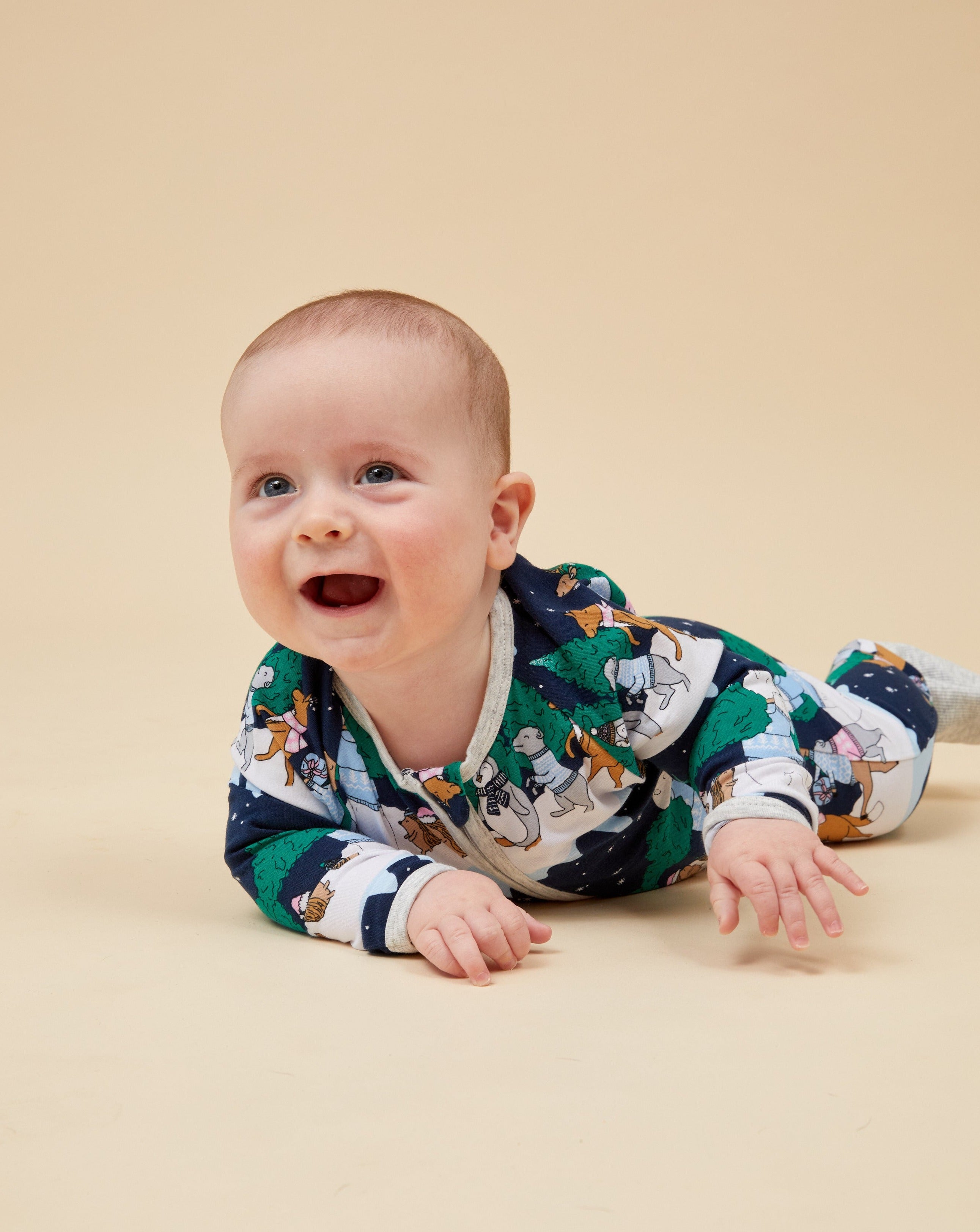 Snow Animals Christmas Baby Onesie