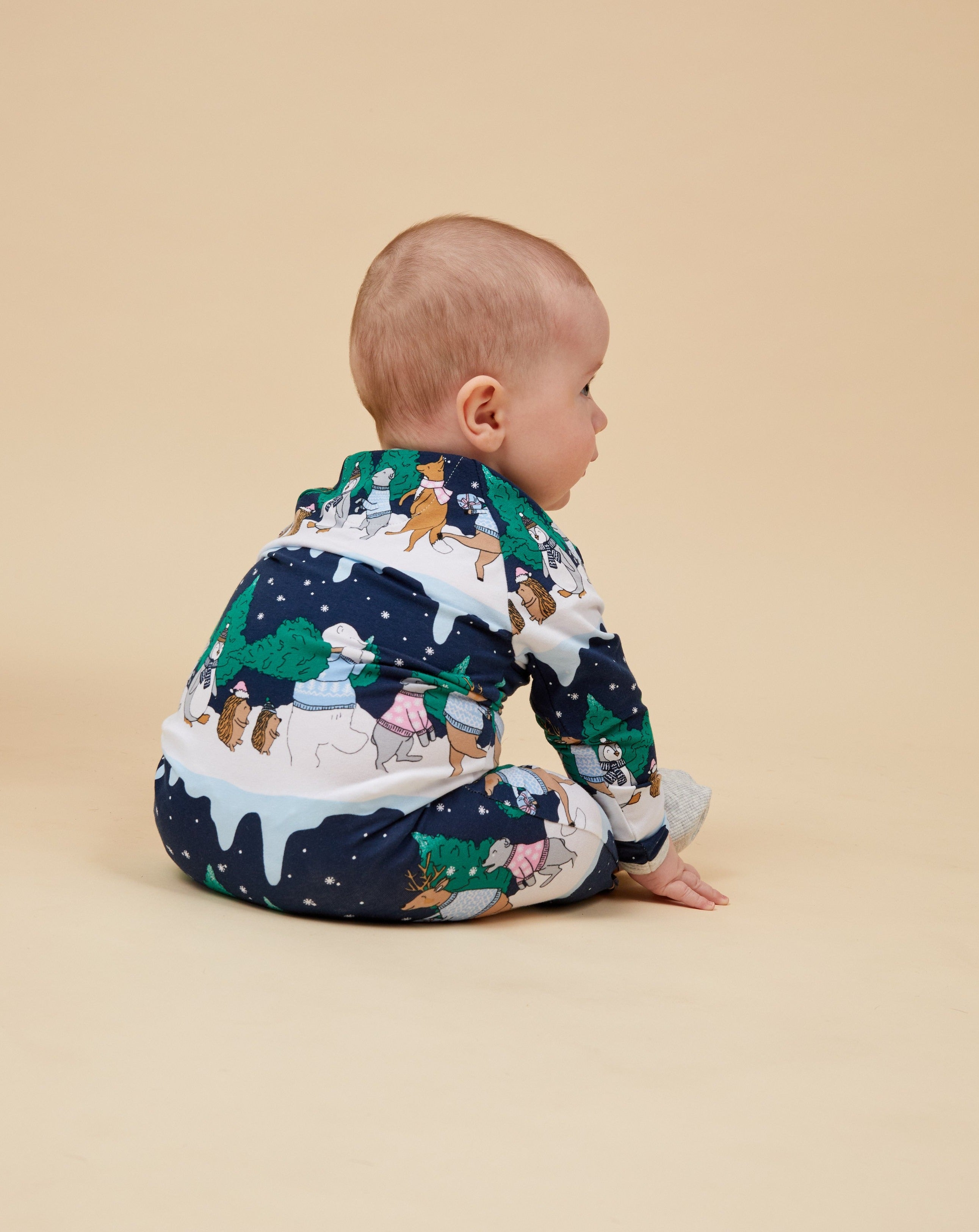 Snow Animals Christmas Baby Onesie