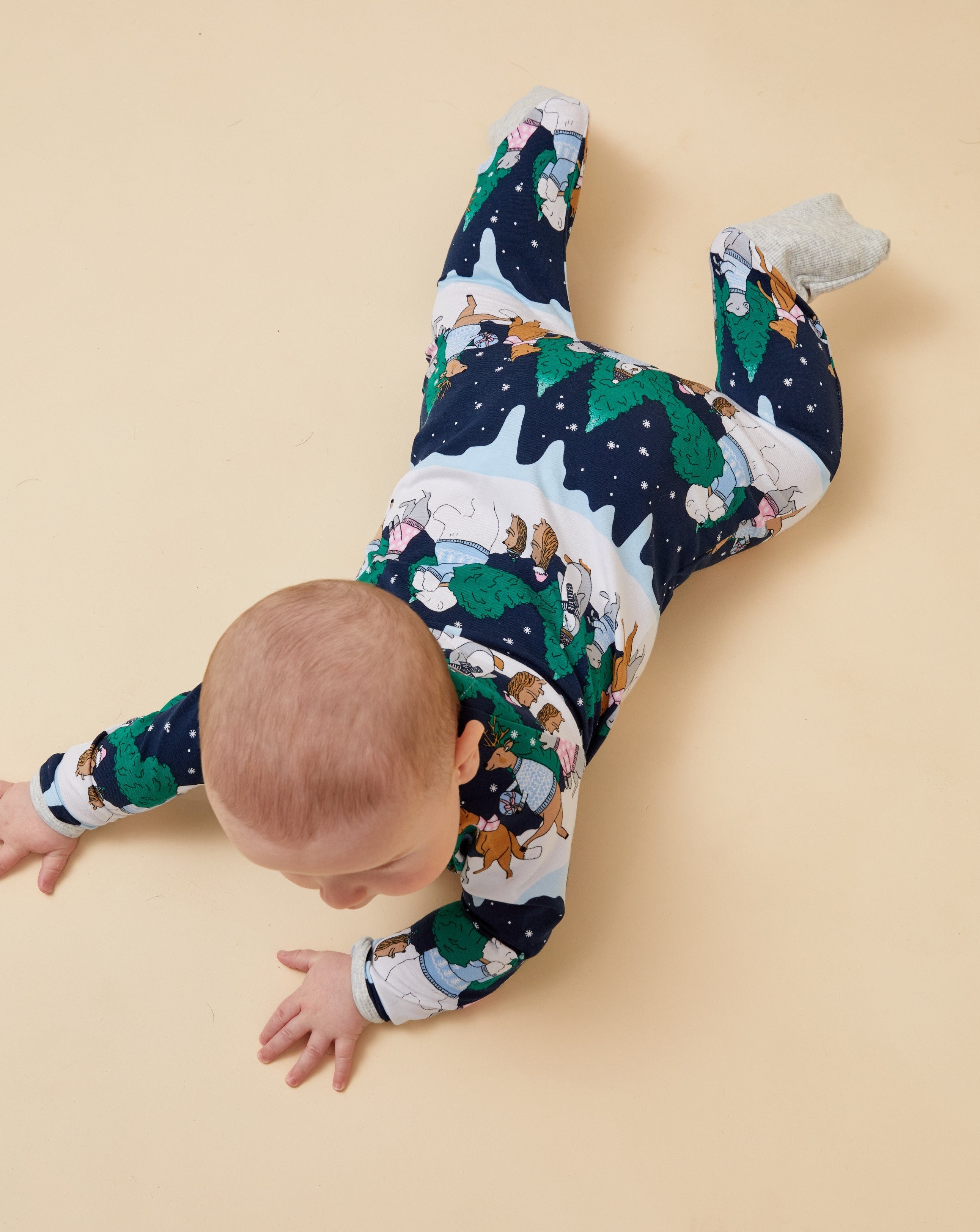 Snow Animals Christmas Baby Onesie
