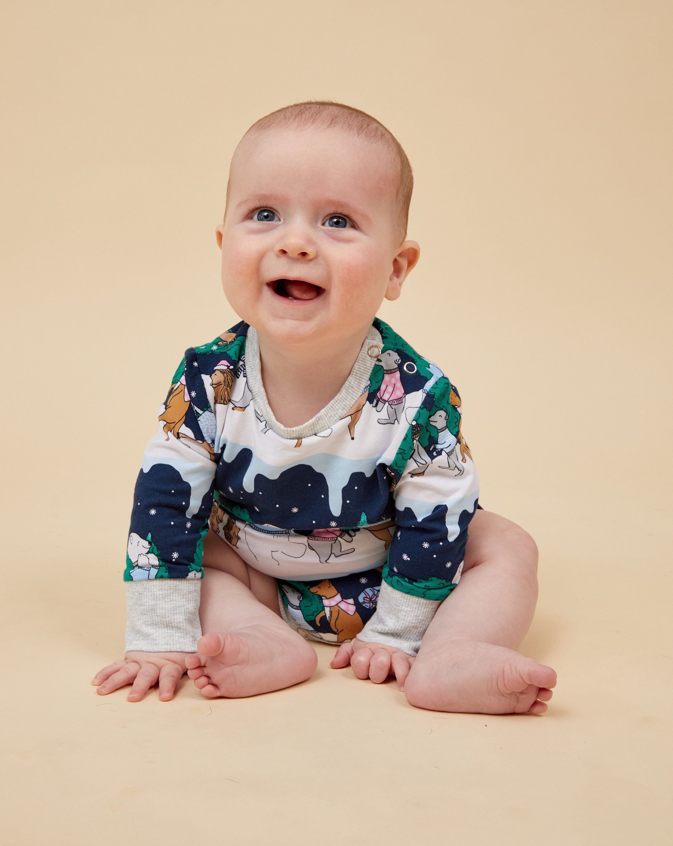 Snow Animals Christmas Baby Bodysuit