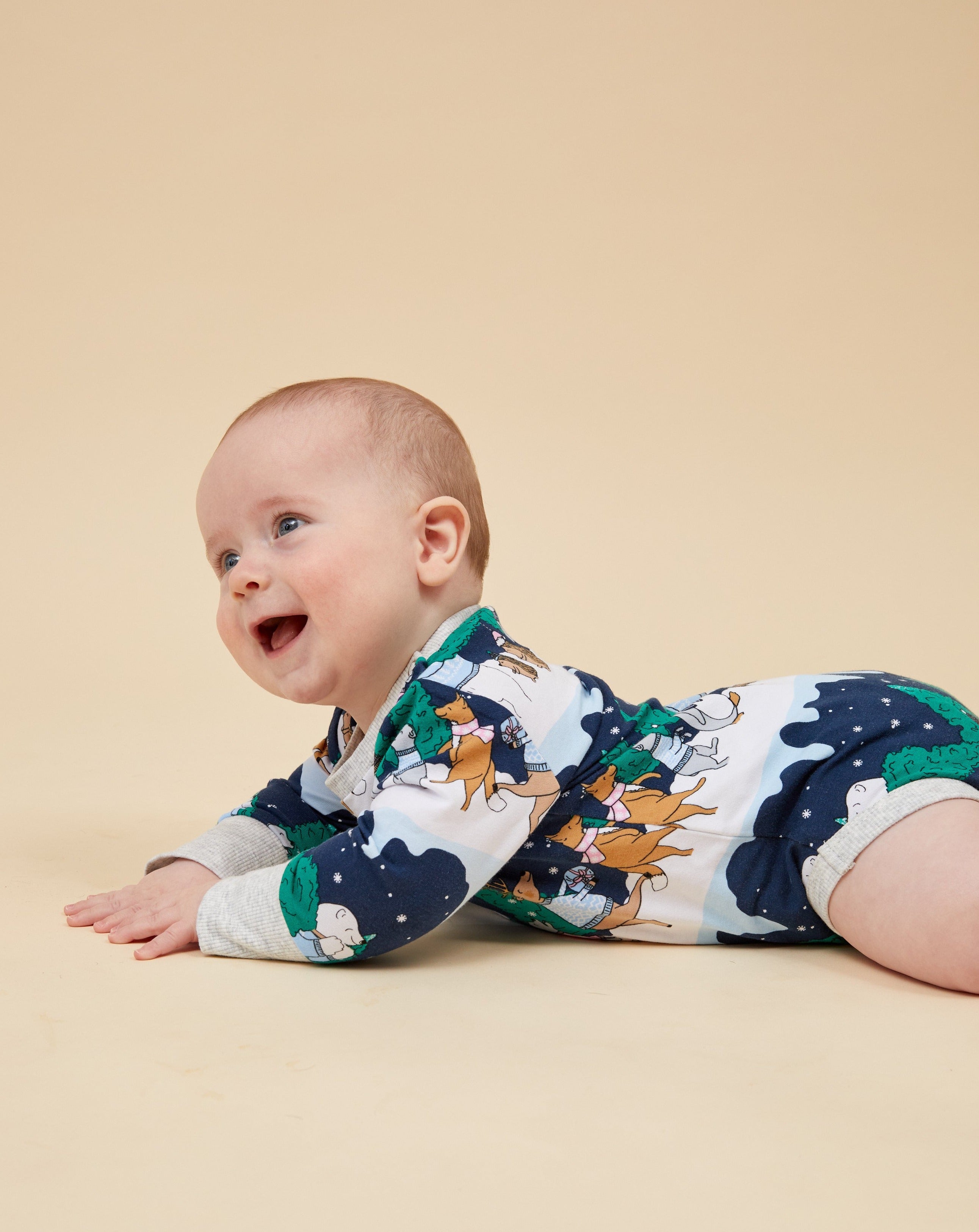 Snow Animals Christmas Baby Bodysuit