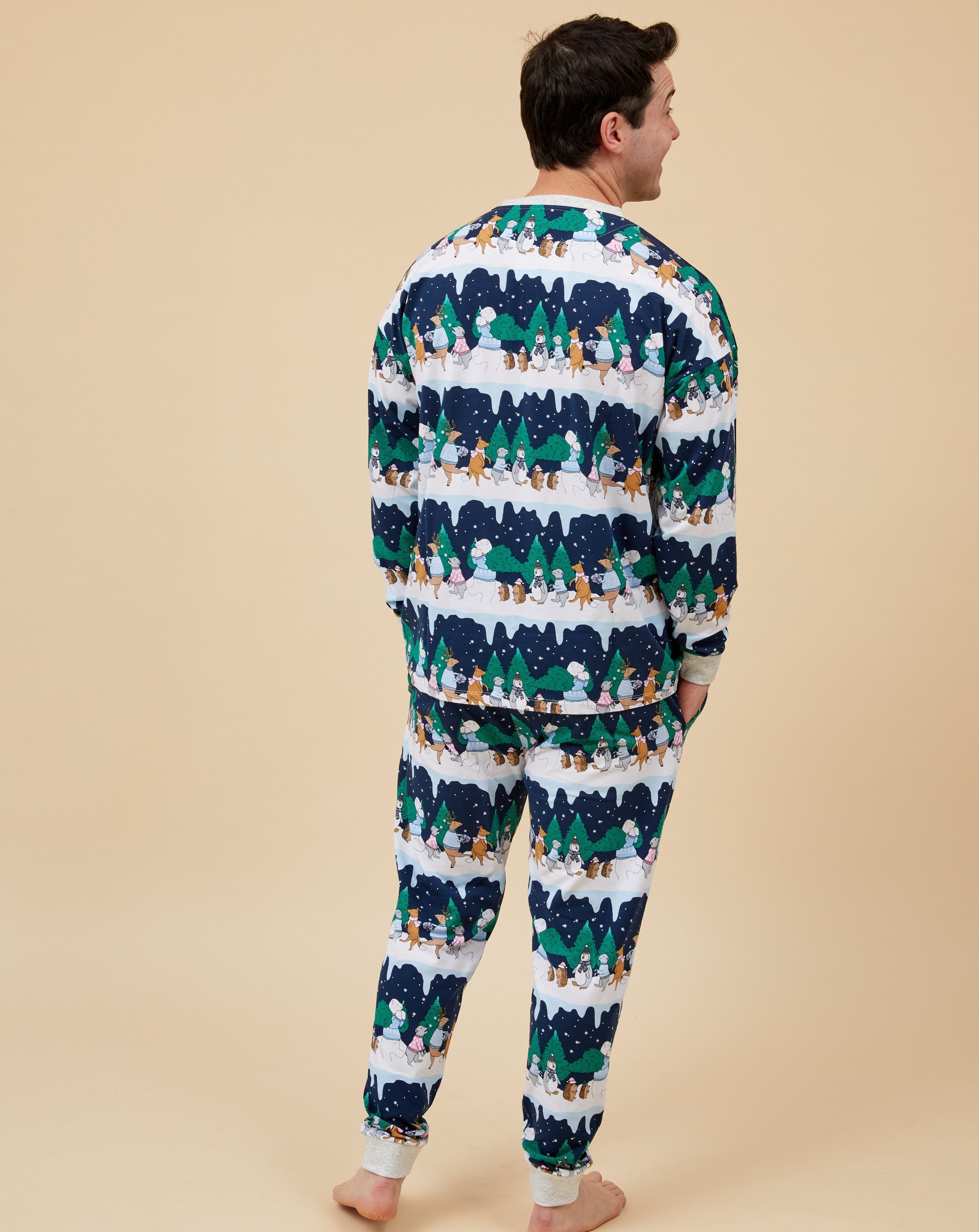 Snow Animals Men's Long Christmas Pyjamas