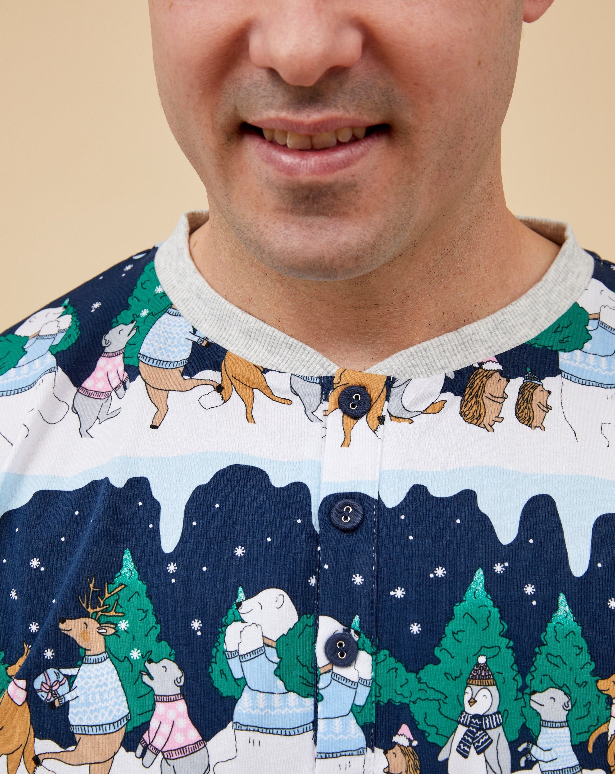 Snow Animals Men's Long Christmas Pyjamas