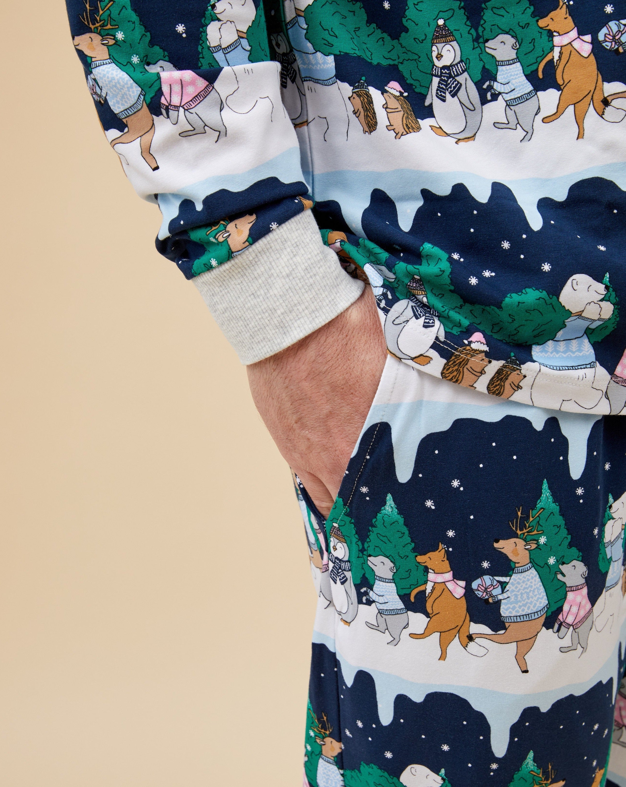 Snow Animals Men's Long Christmas Pyjamas