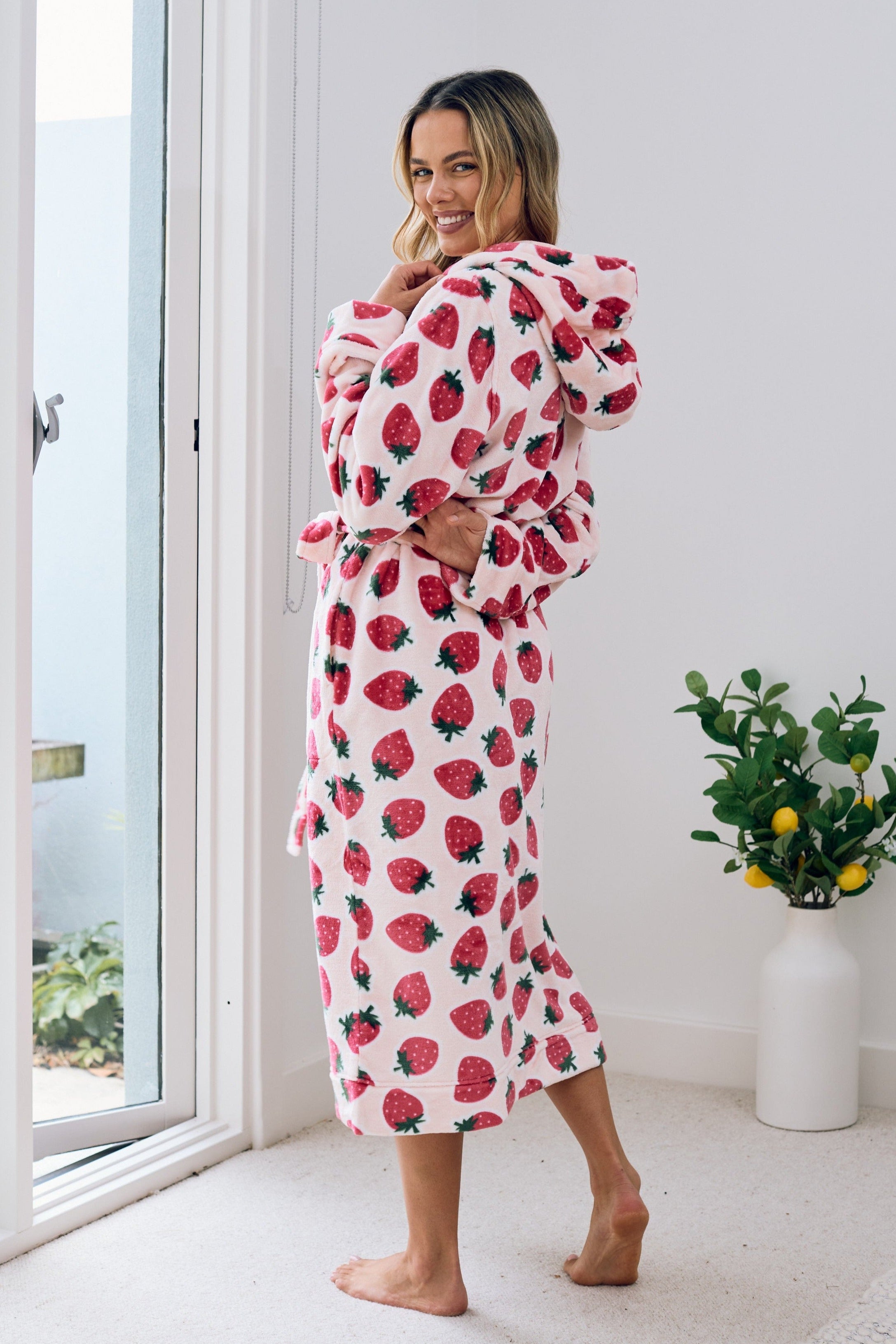 Adult Lounge Robe | Cutie Frutti, Strawberry