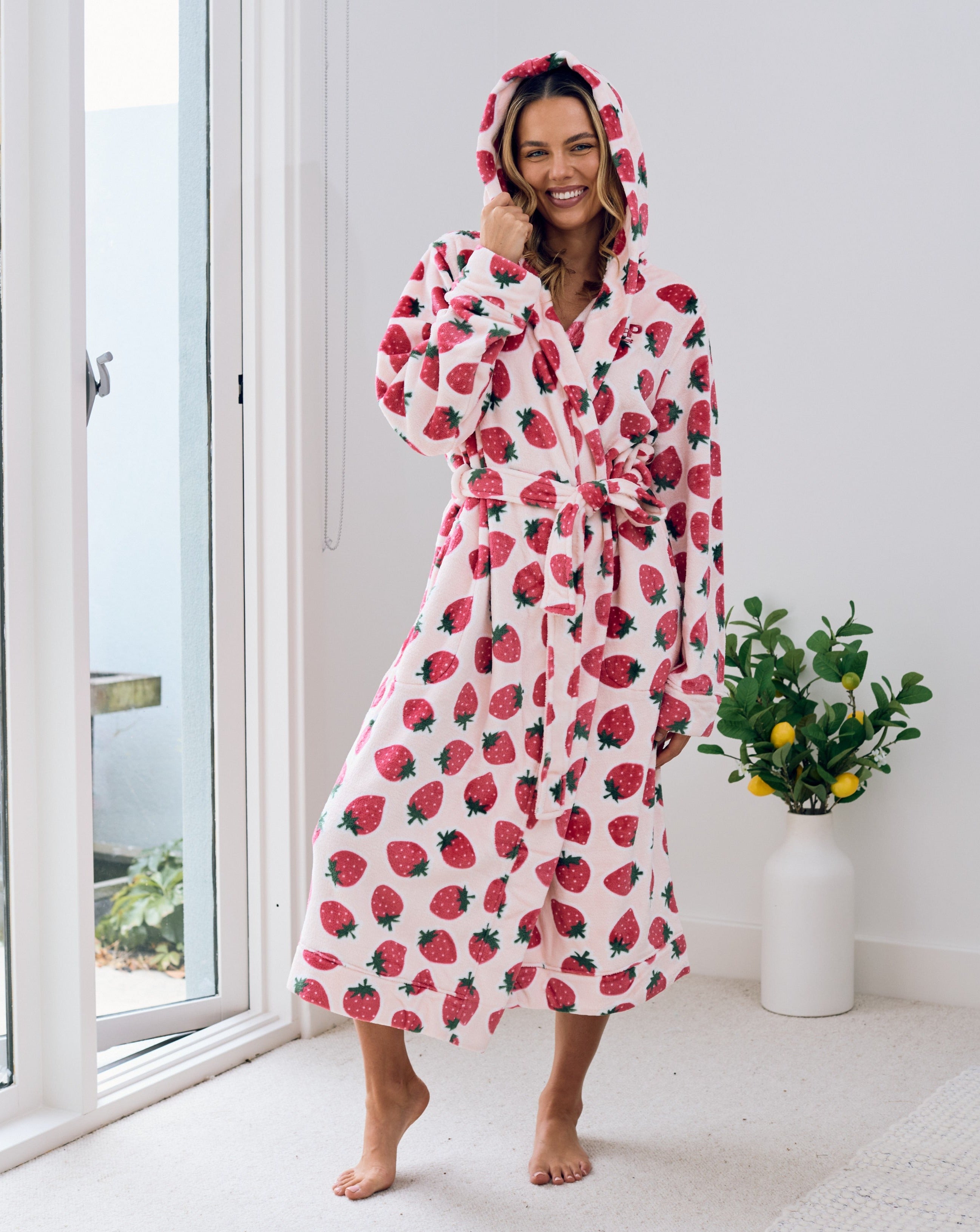 Adult Lounge Robe | Cutie Frutti, Strawberry