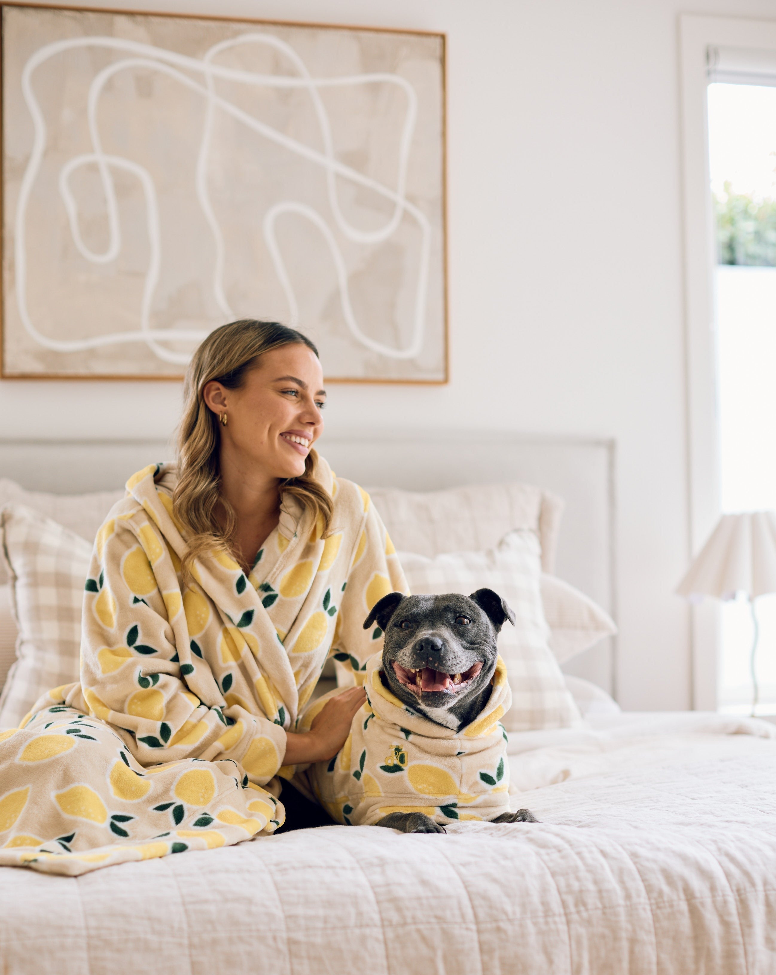 Dog Lounge Robe | Cutie Frutti, Lemon