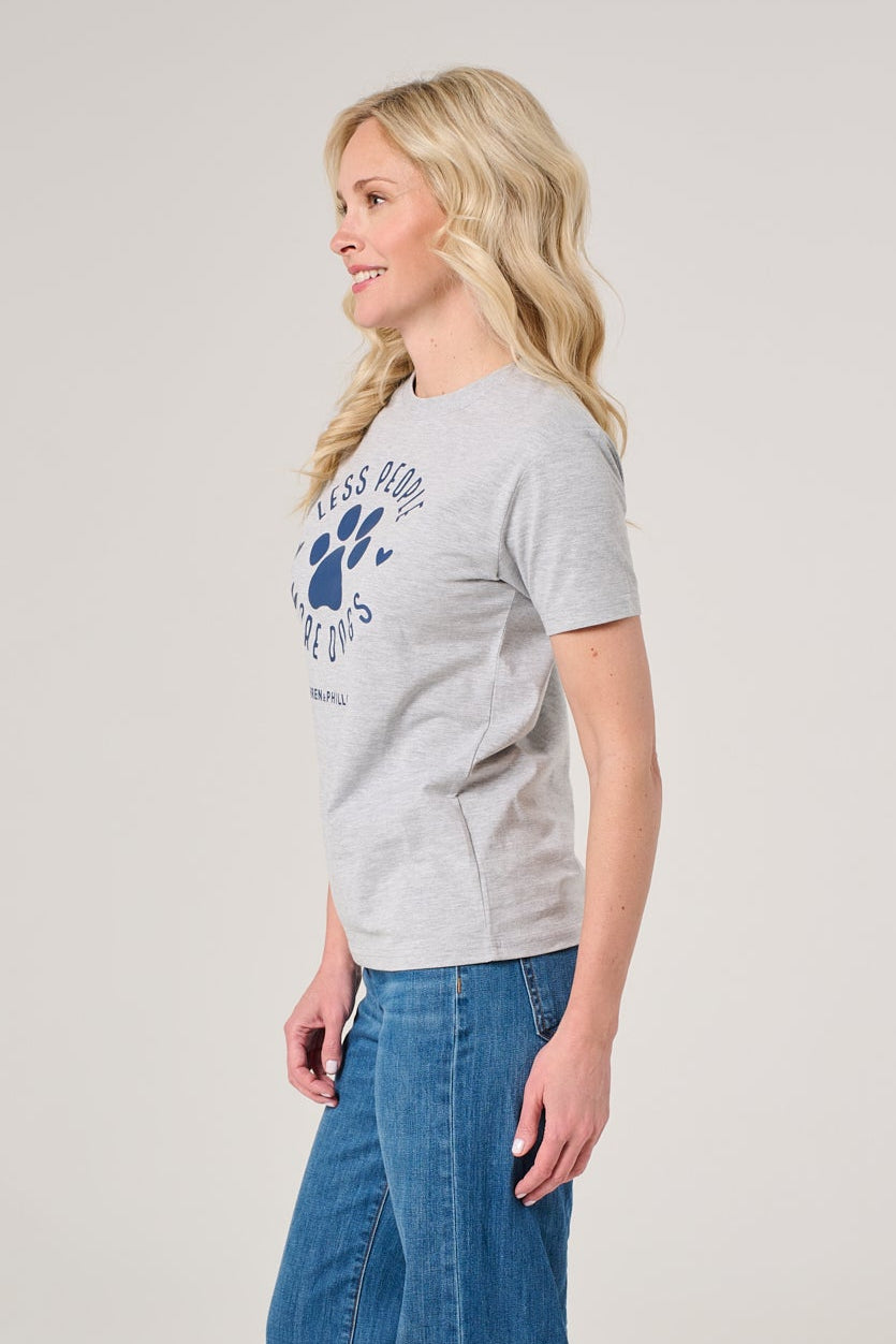 Less People More Dogs Women's Tee | Heather Gray