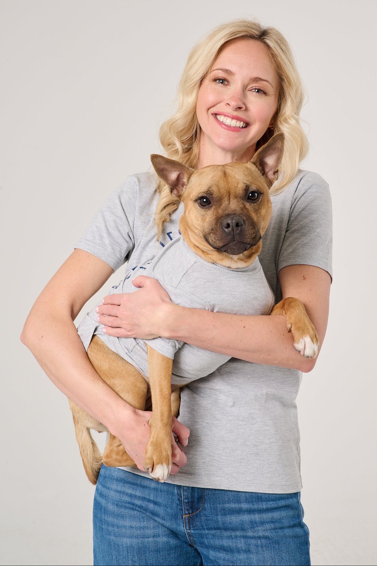 Less People More Dogs Dog Tee | Heather Gray