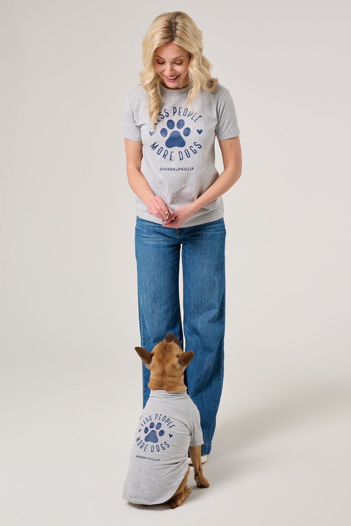 Less People More Dogs Women's Tee | Heather Gray