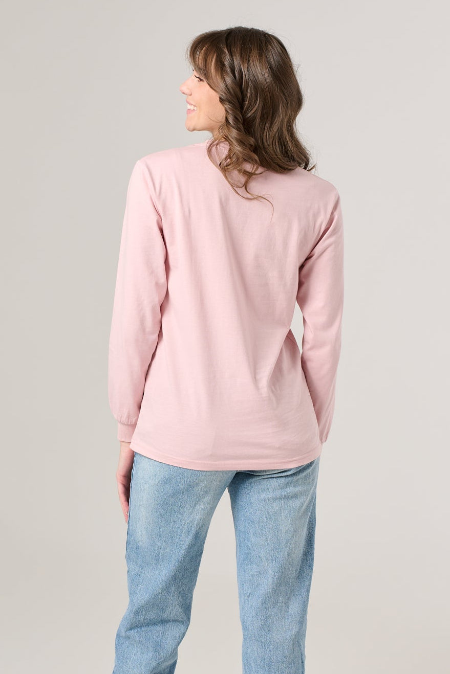 Love You More Women's Long Sleeve Tee | Pink