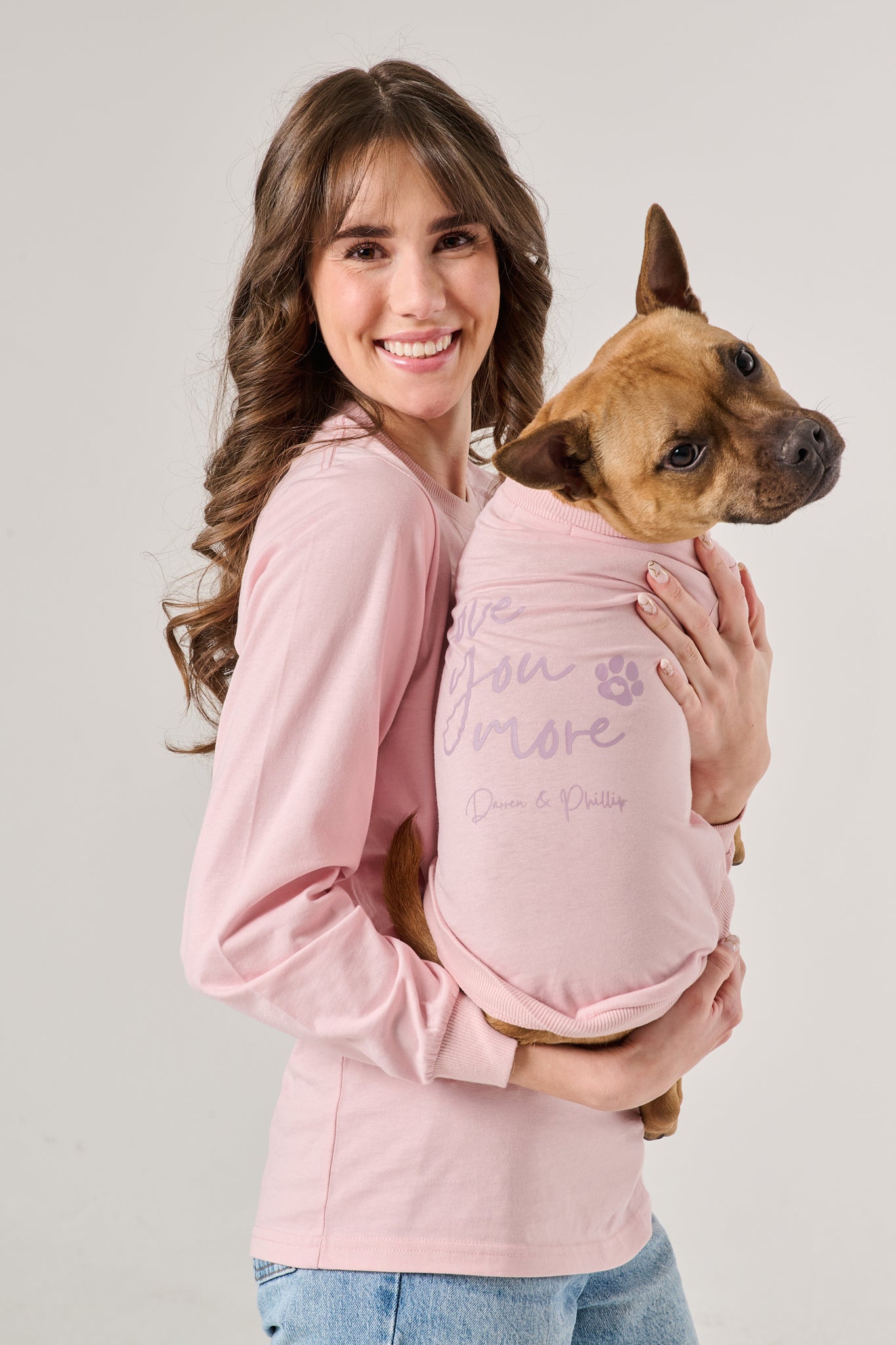 Love You More Dog Tee | Pink
