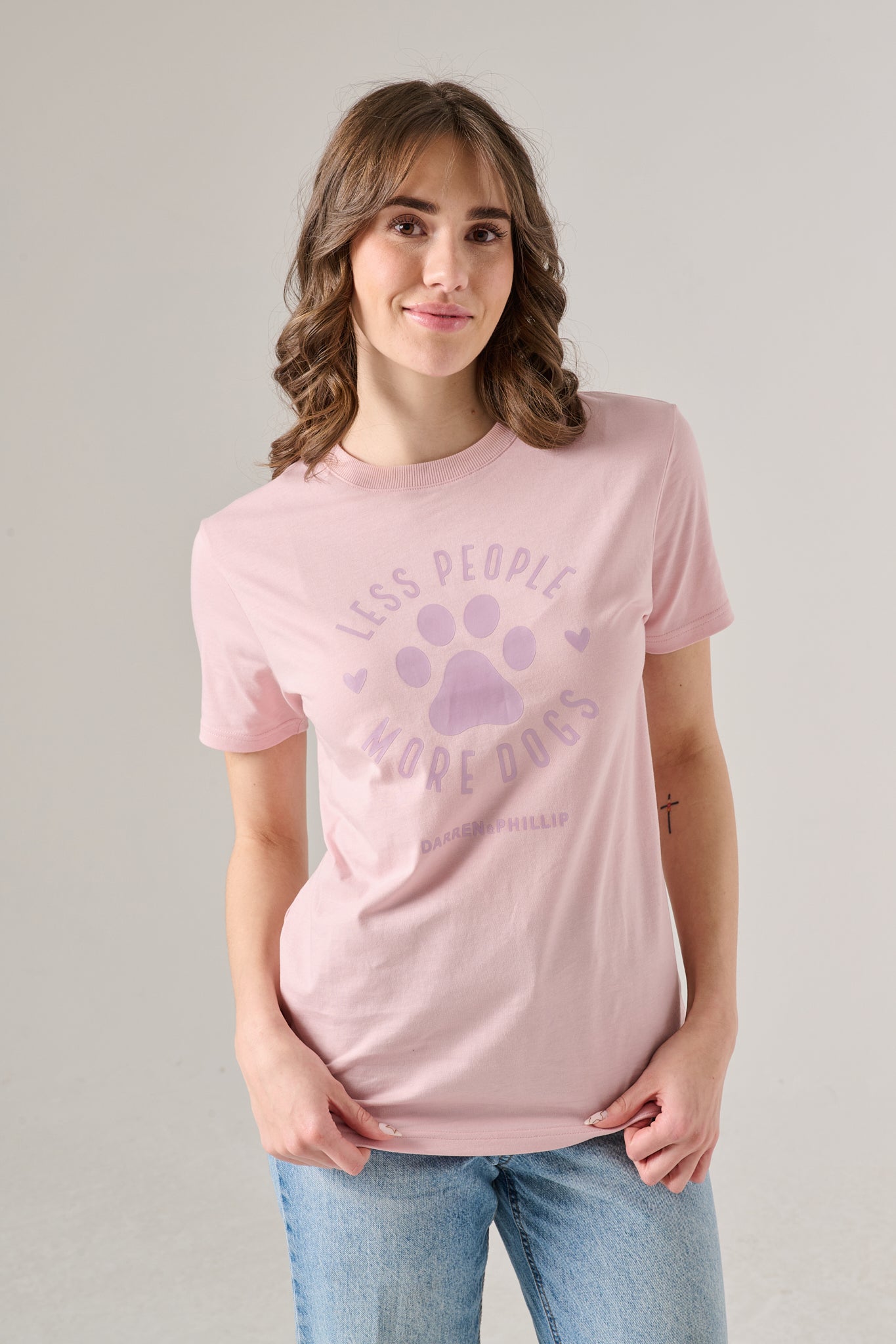 Less People More Dogs Women's Tee | Pink