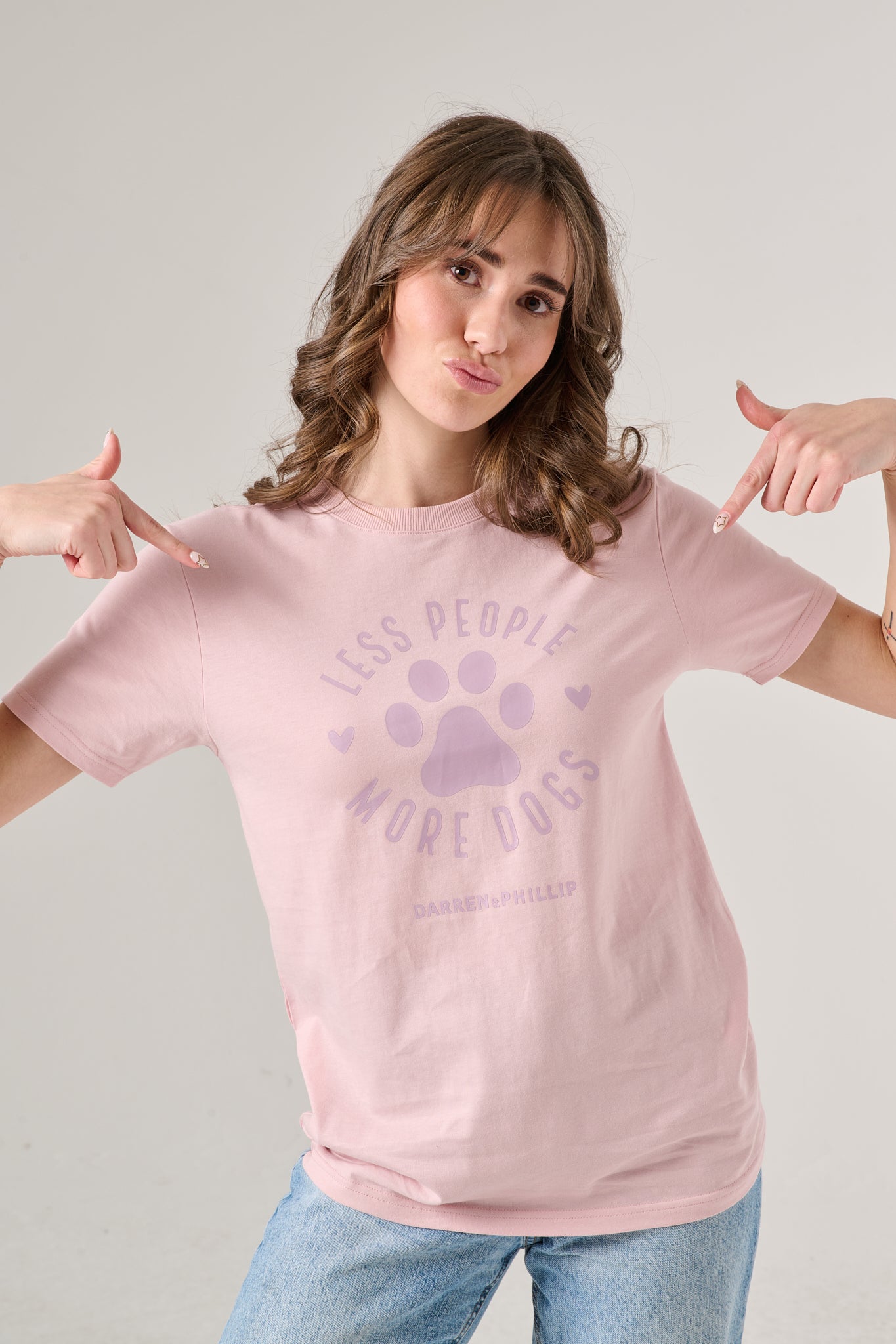 Less People More Dogs Women's Tee | Pink