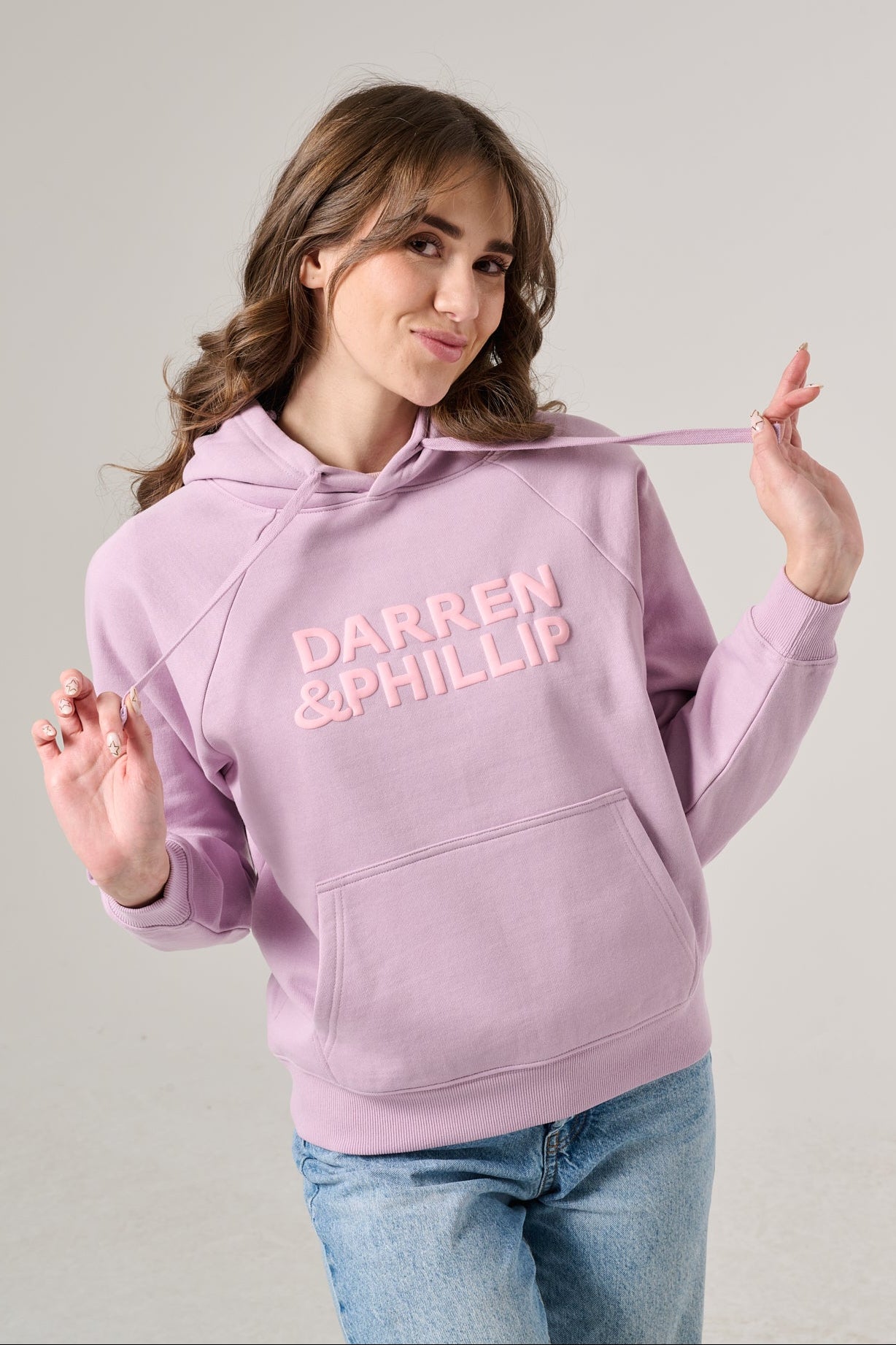 Puff Print Women's Raglan Hoodie | Lilac