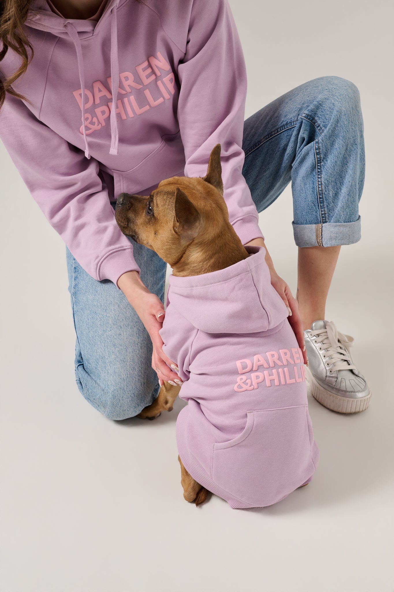 Puff Print Dog Hoodie | Lilac