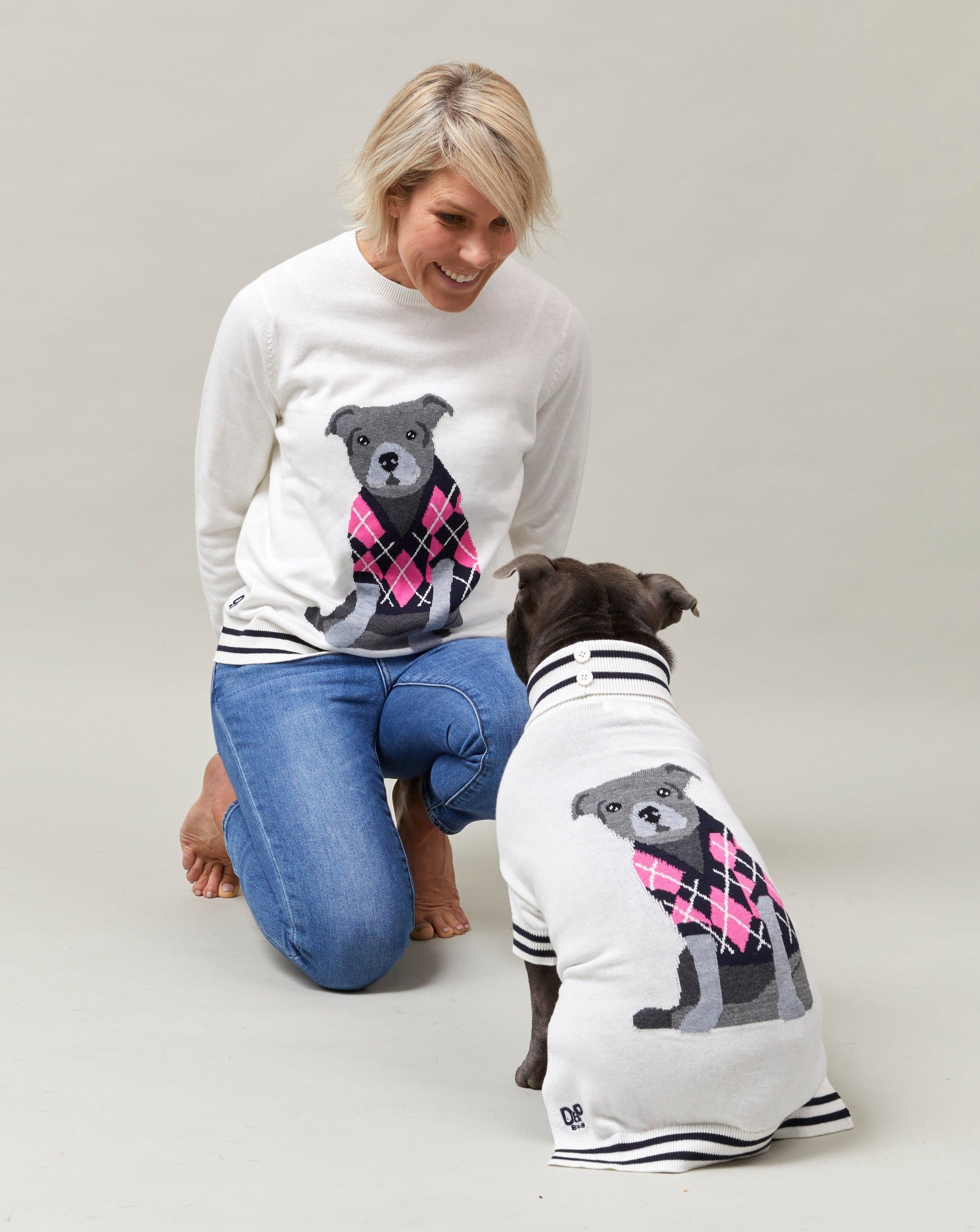 Darren and Phillip match your dog jumper.