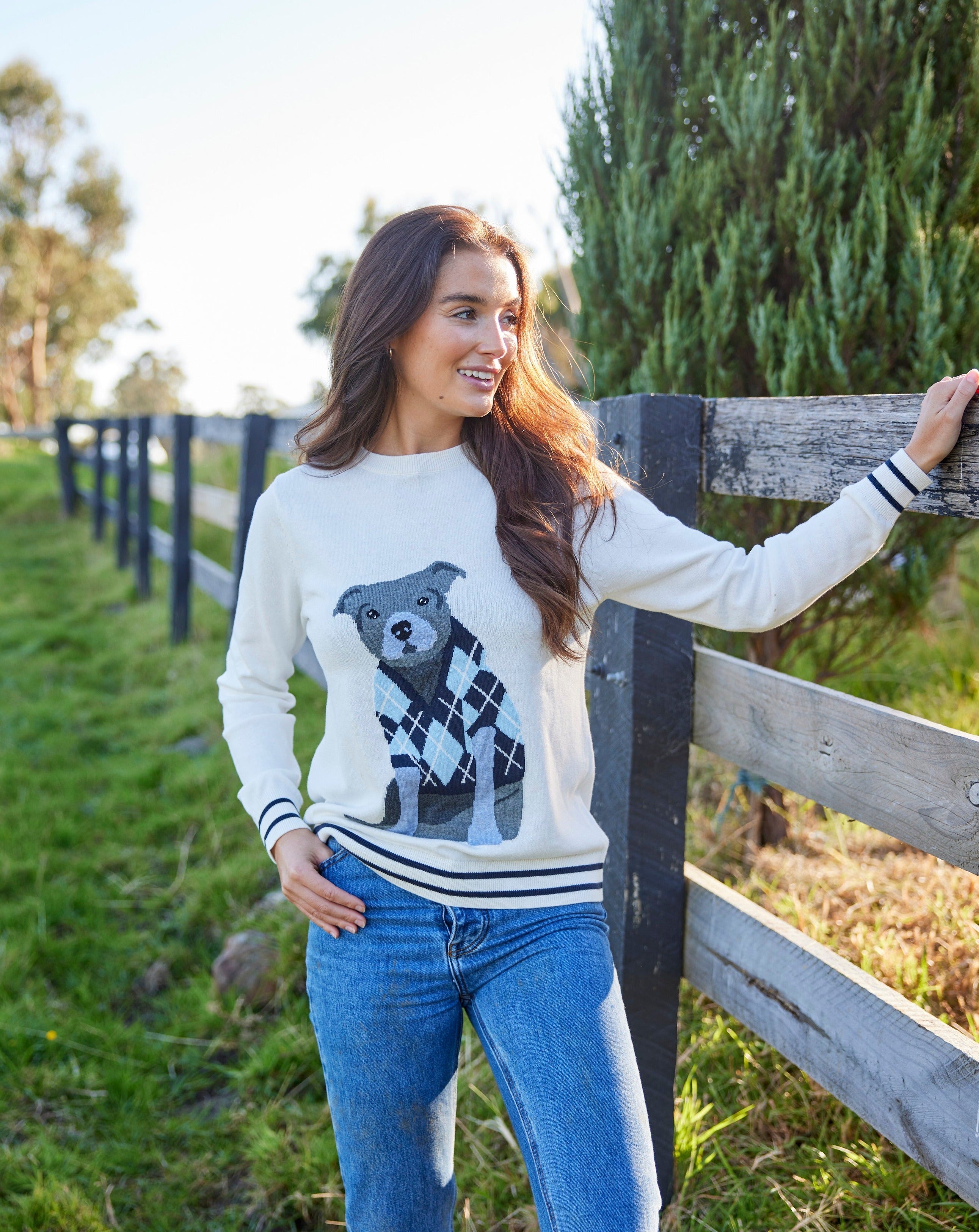 The Stafford Knit Woman's Sweater| Blue