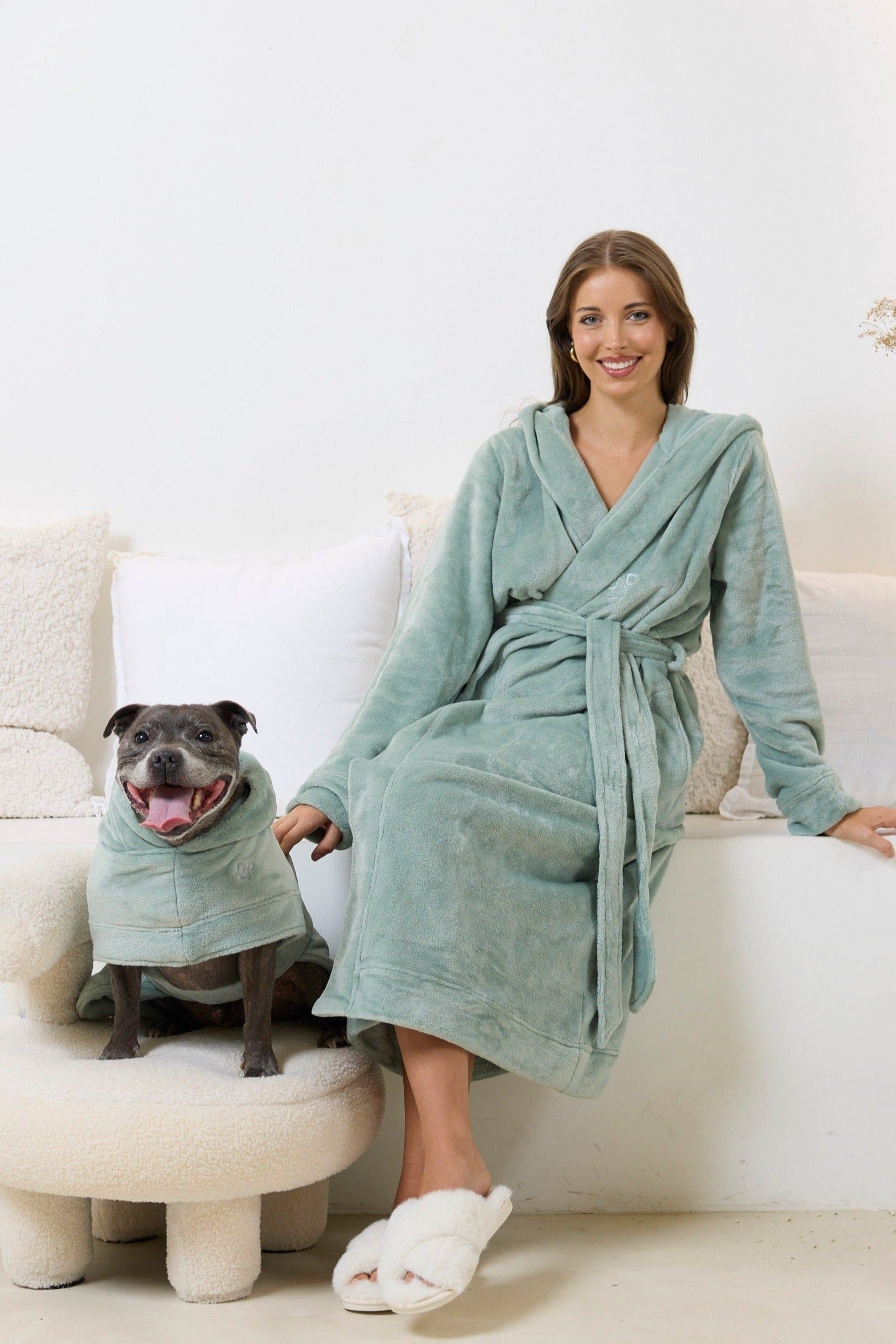 Match your dog robe Darren and Phillip.