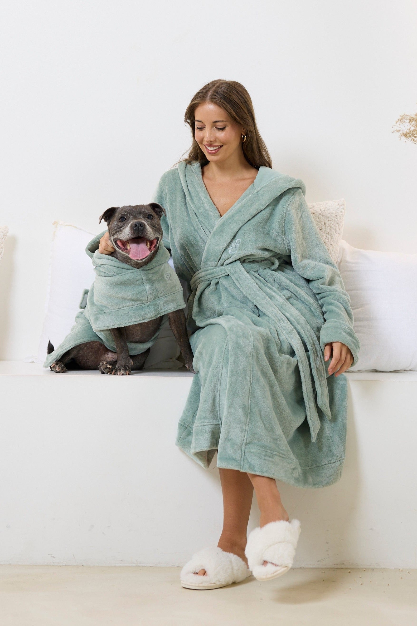 Darren and Phillip match your dog robes.