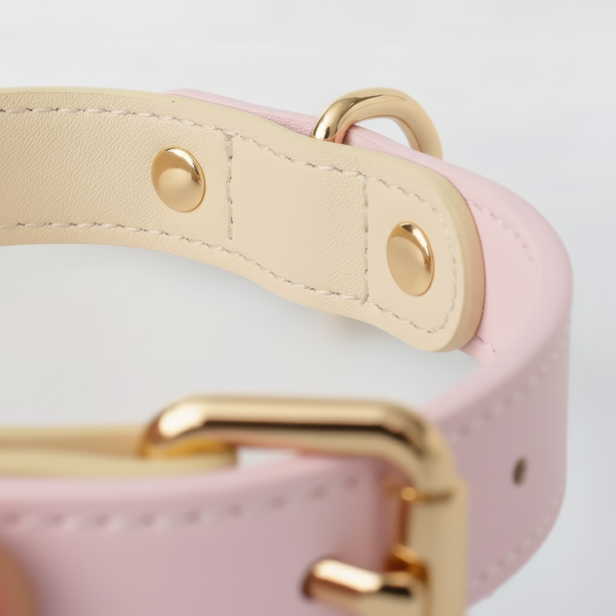 Capri Leather Collar & Leash Set - Rose