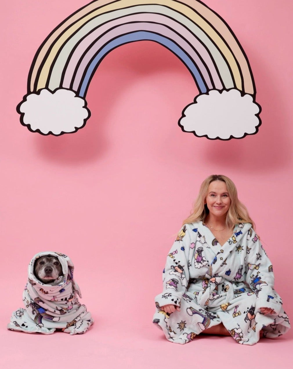 Stafficorn and Rainbows Dog Blanket