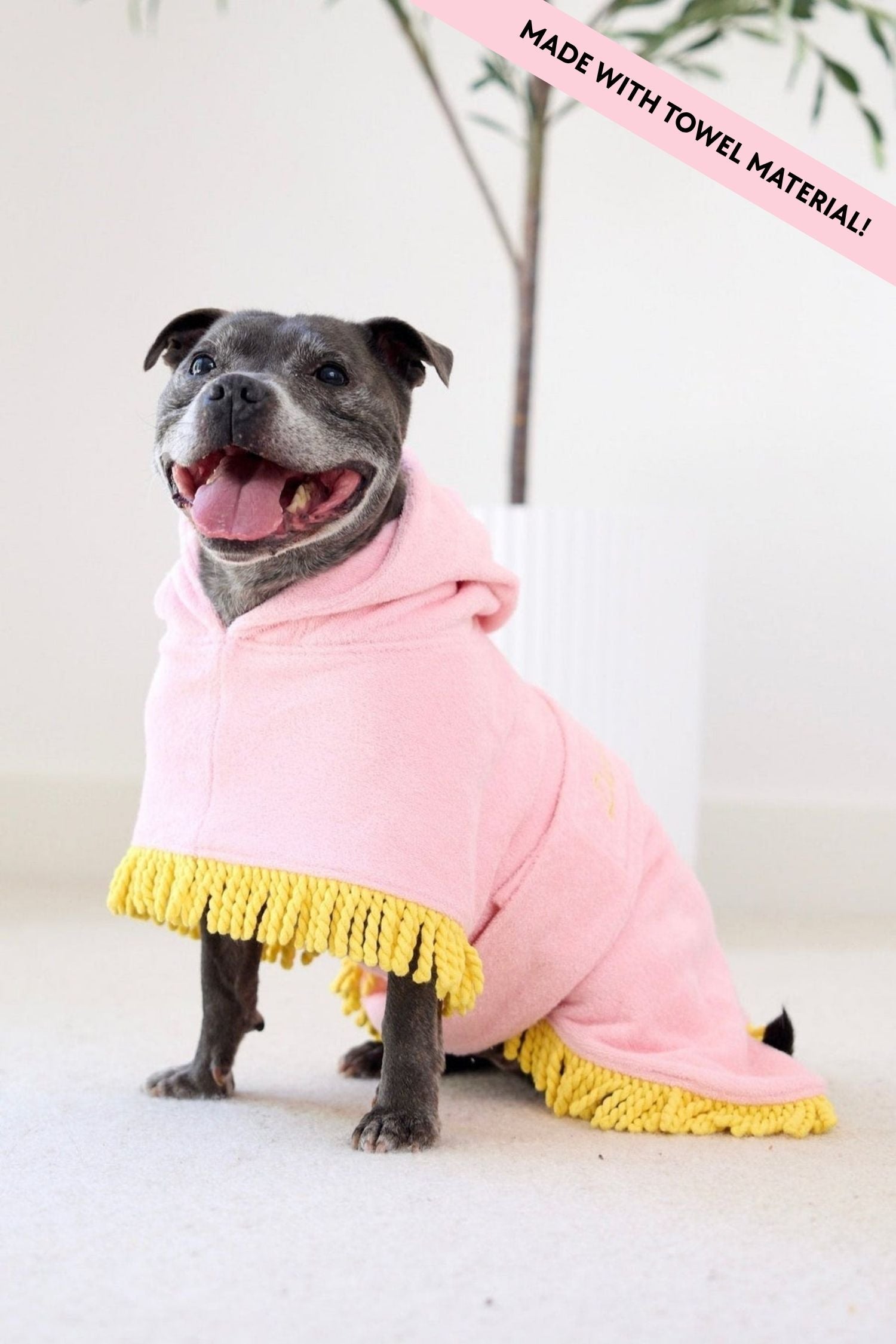 Tassel Towel Dog Robe | Peachy Pink